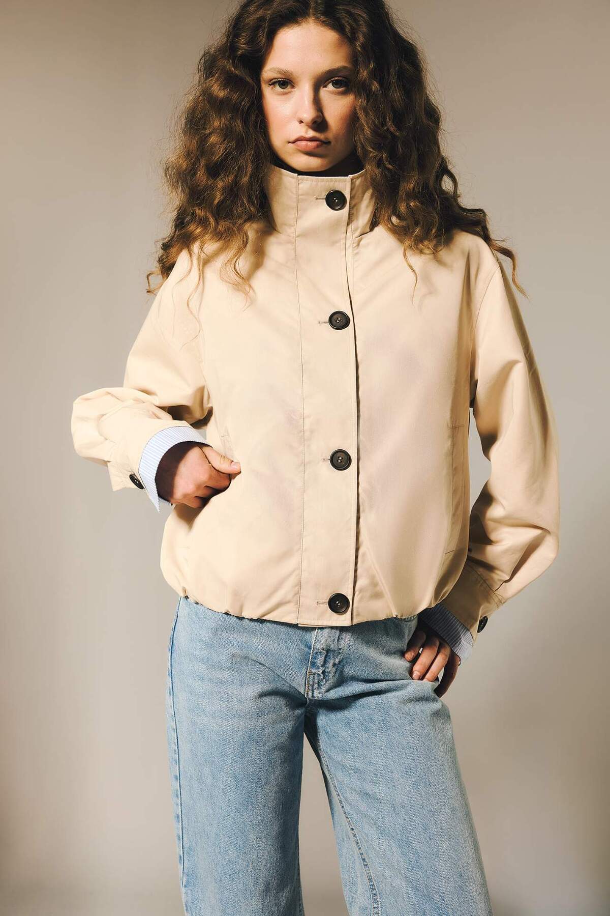 Defacto  Su Geçirmez Regular Fıt Dik Yaka Mont G7838AX26SP