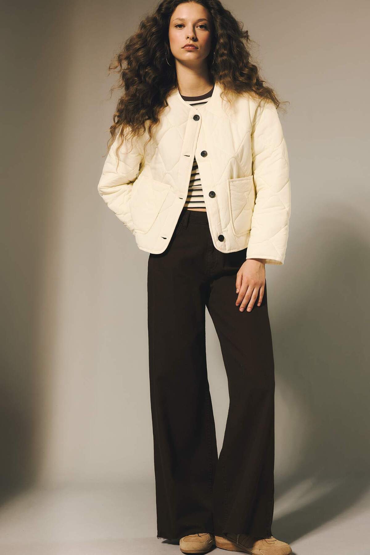 Defacto  Oversıze Kapitoneli Mont H2080AX26SP - Görsel 2