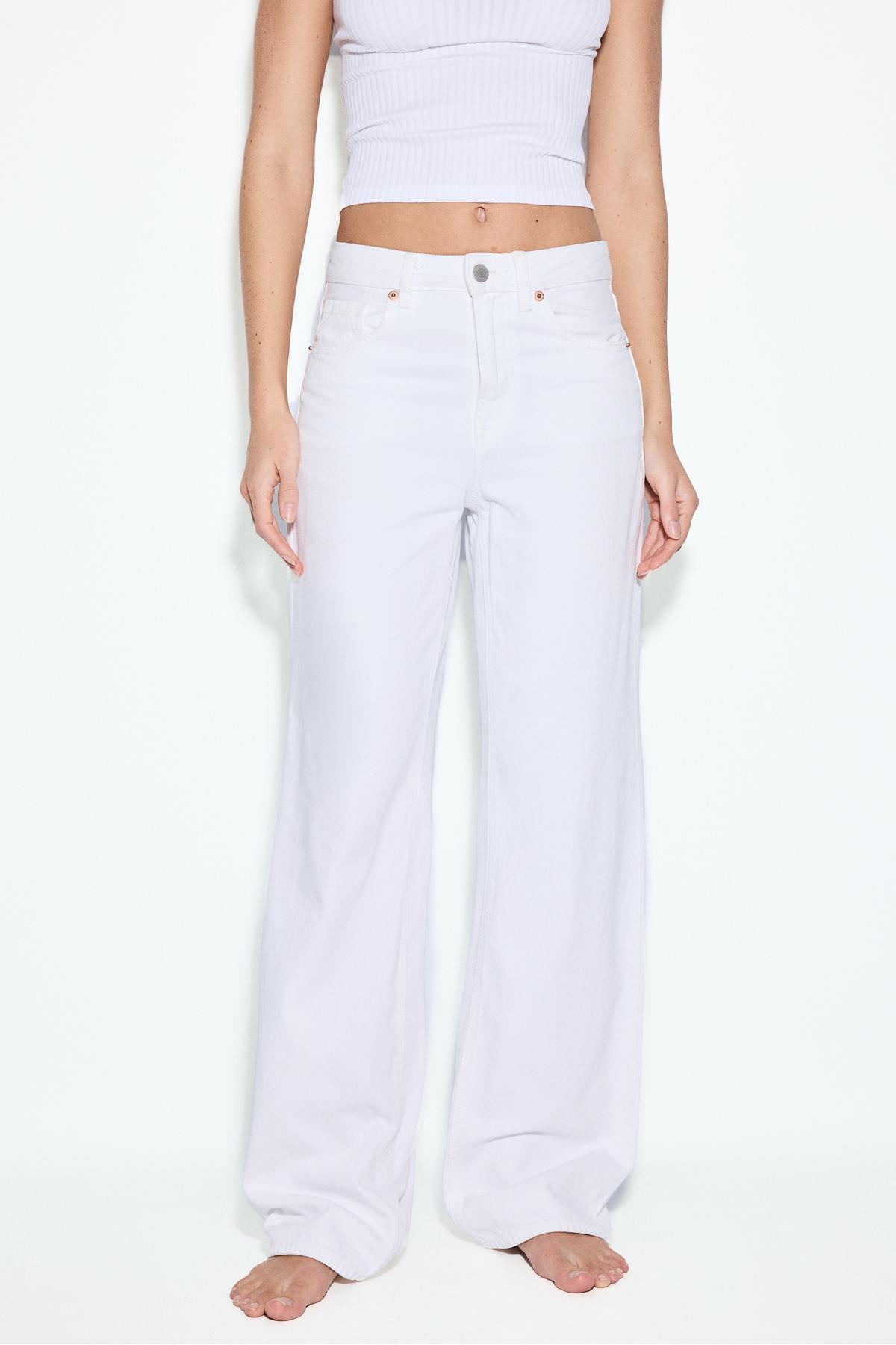 Stradivarius  D92 straight geniş paça jean - Görsel 4