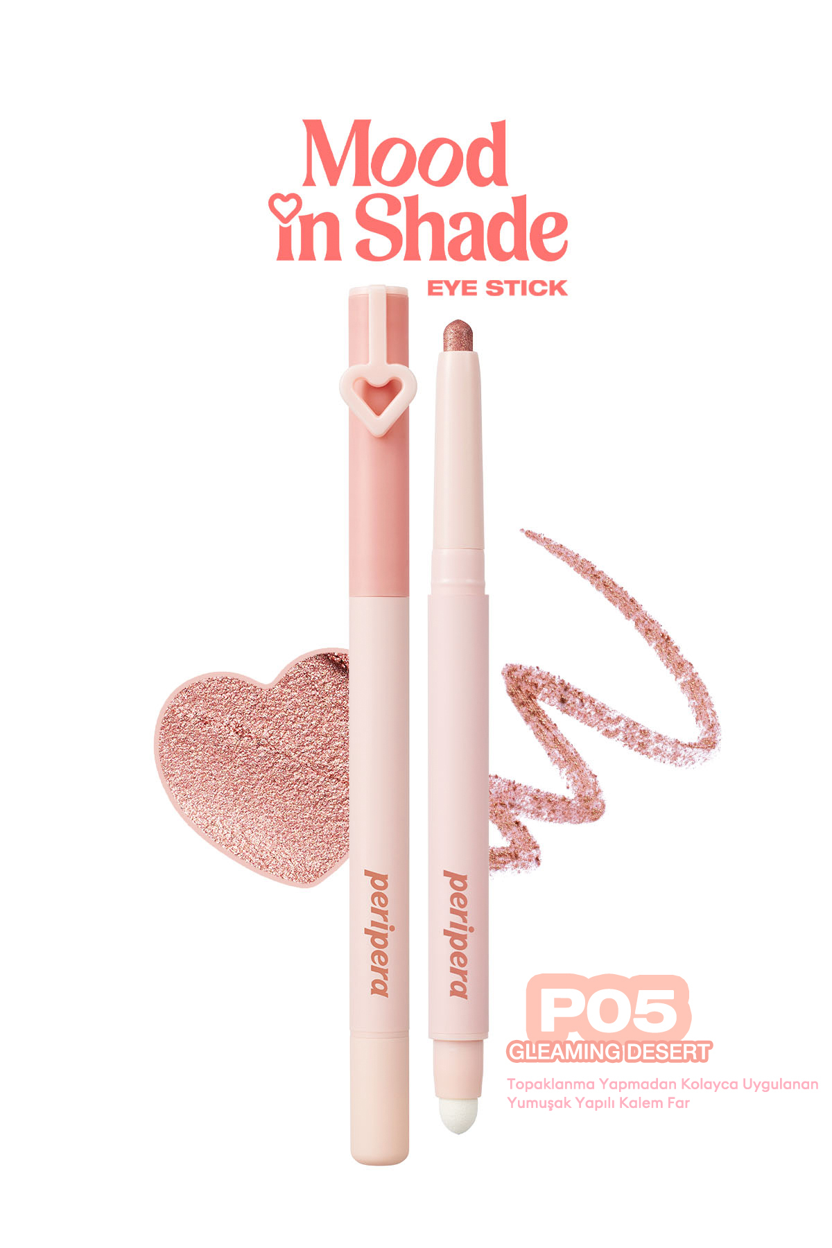 PERIPERA مداد چشم Mood In Shade (P05GleamingDesert) - استفاده آسان بدون ایجاد چسبندگی