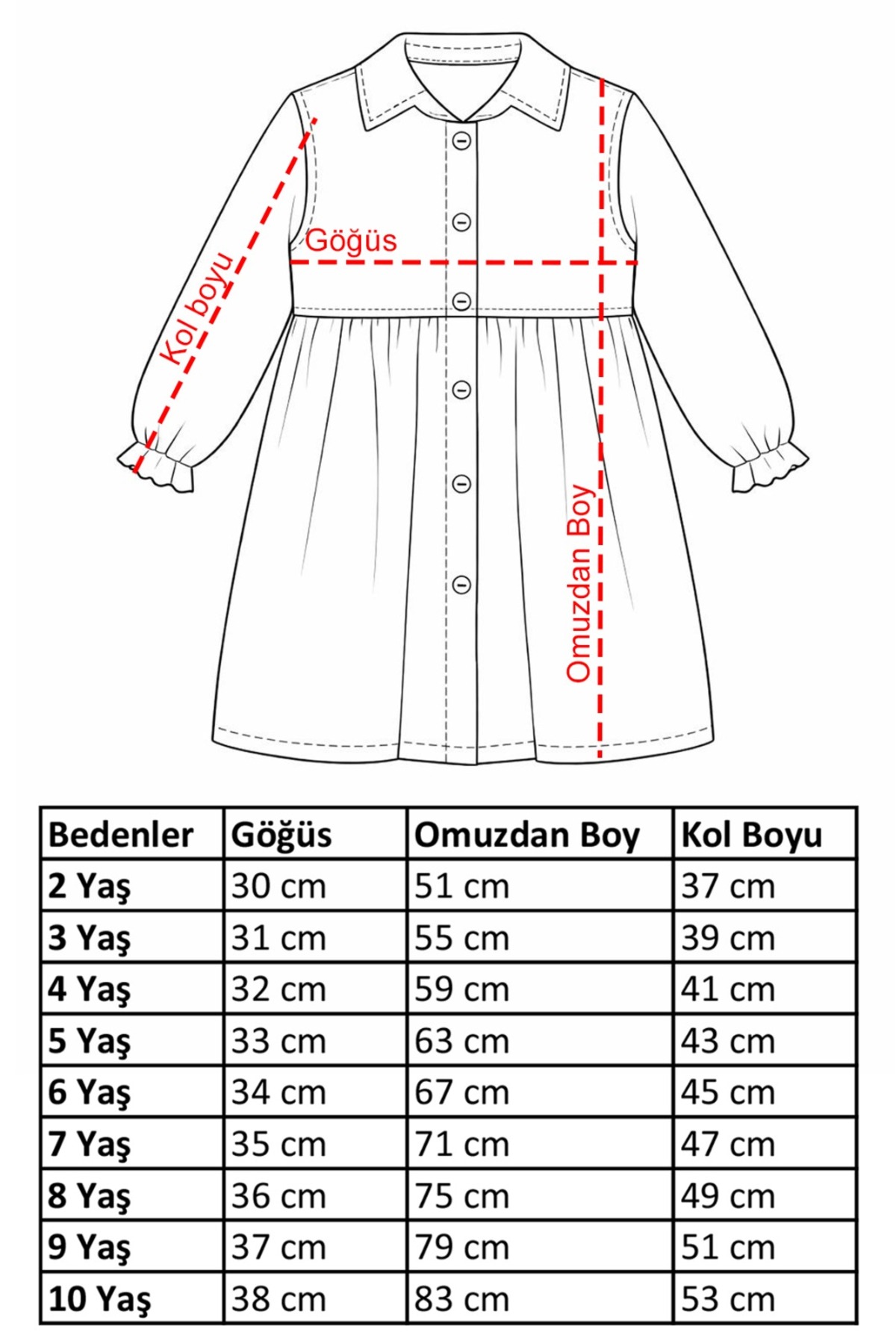 Pollito Kız Çocuk Gömlek Yaka Detay Önü Düğmeli Robalı Kot Elbise fotoğrafı 4 (önizleme)