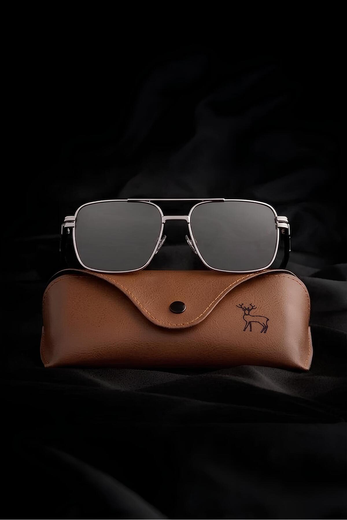 MACERATİ  Polarize Yüksek Kalite Titanyum Unisex Siyah Gümüş Çerçeveli Ultra Hafif Güneş Gözlüğü - Görsel 2