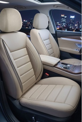 GM-DESIGN Jet Bej Deri Üniversal Oto Koltuk Kılıfı - 5 Koltuk Tam Set