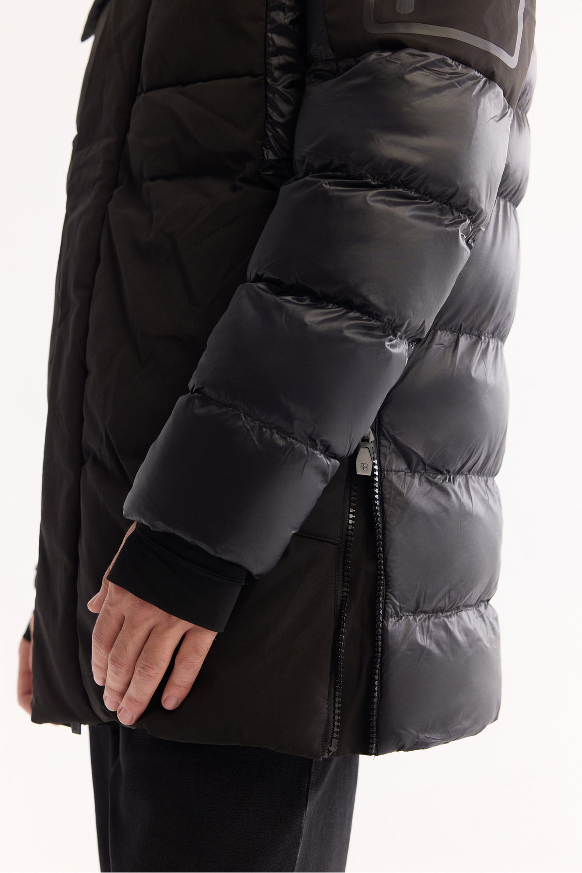 Avva  Erkek Siyah Kapüşonlu Su İtici Rüzgar Geçirmez -10°C Dayanıklı Uzun Şişme Mont A52Y6125 - Görsel 6