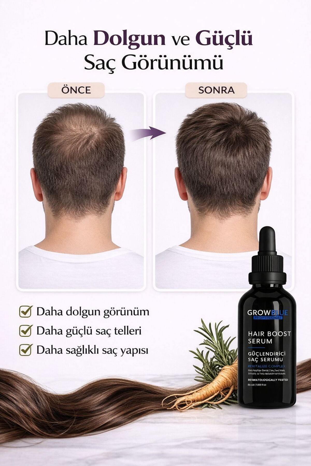 Erkek Saç Dökülme Karşıtı Serum 50 ml | Kök Güçlendirici Bakım — GRB-SDK-50ML — تصویر 7 از 7