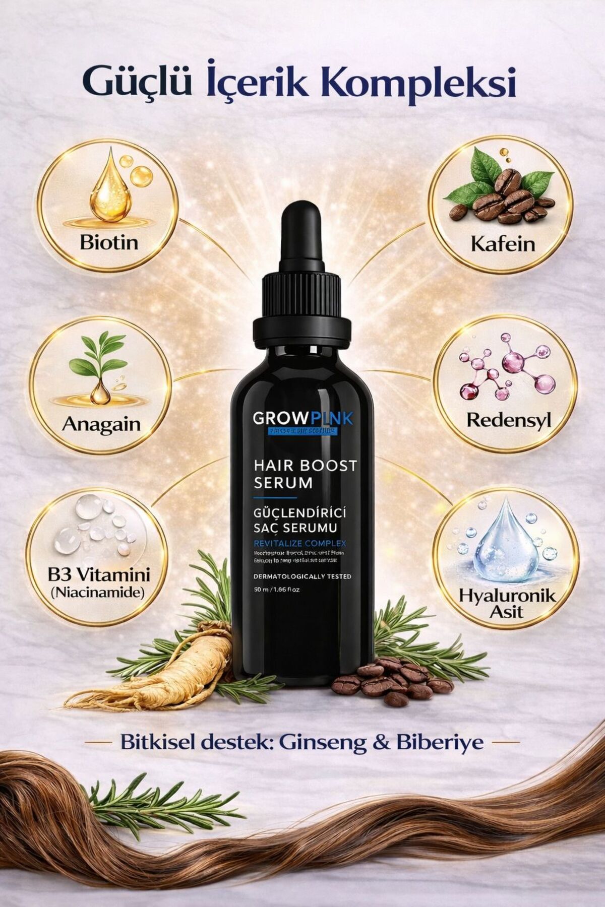 Erkek Saç Dökülme Karşıtı Serum 50 ml | Kök Güçlendirici Bakım — GRB-SDK-50ML — تصویر 3 از 7