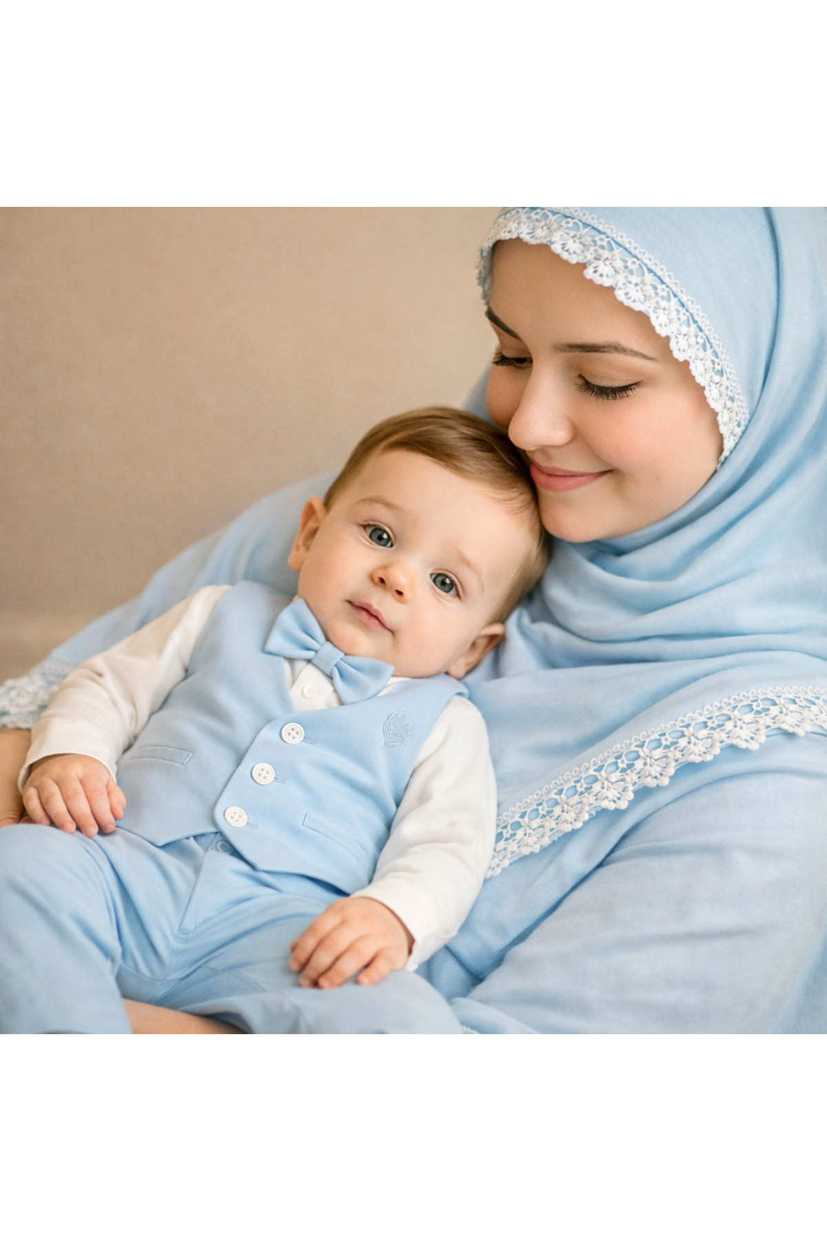 Calide Baby&Kids Erkek Bebek Mevlüt Takımı - Papyon & Kravatlı - Özel Gün Kıyafeti - 7'li Set fotoğrafı 2 (önizleme)