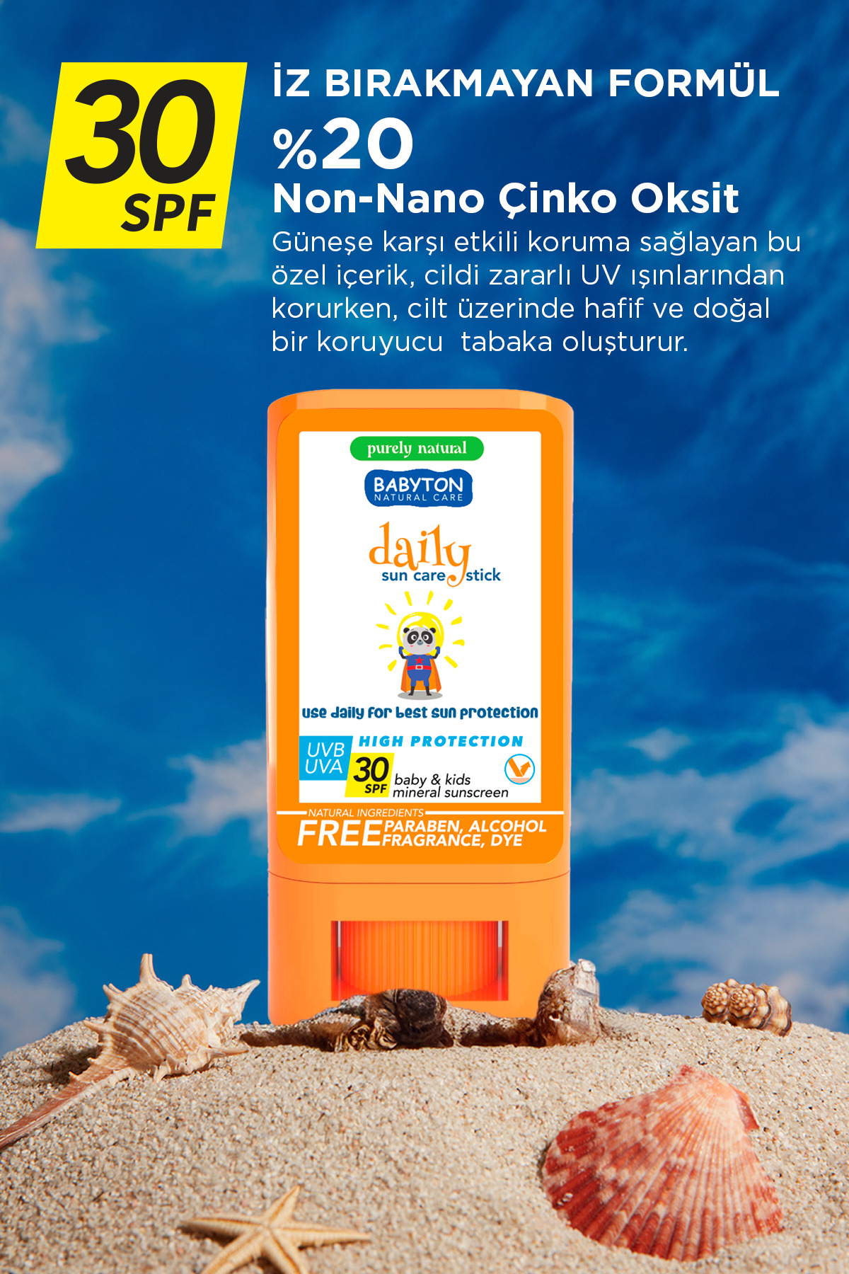 BABYTON Günlük Güneş Koruyucu Stick 30 SPF 20 gr fotoğrafı 4 (önizleme)
