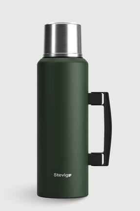 Stevig 4 Camp Klasik Vakumlu Kulplu Çelik Termos 1.5 LT. Green ST-206