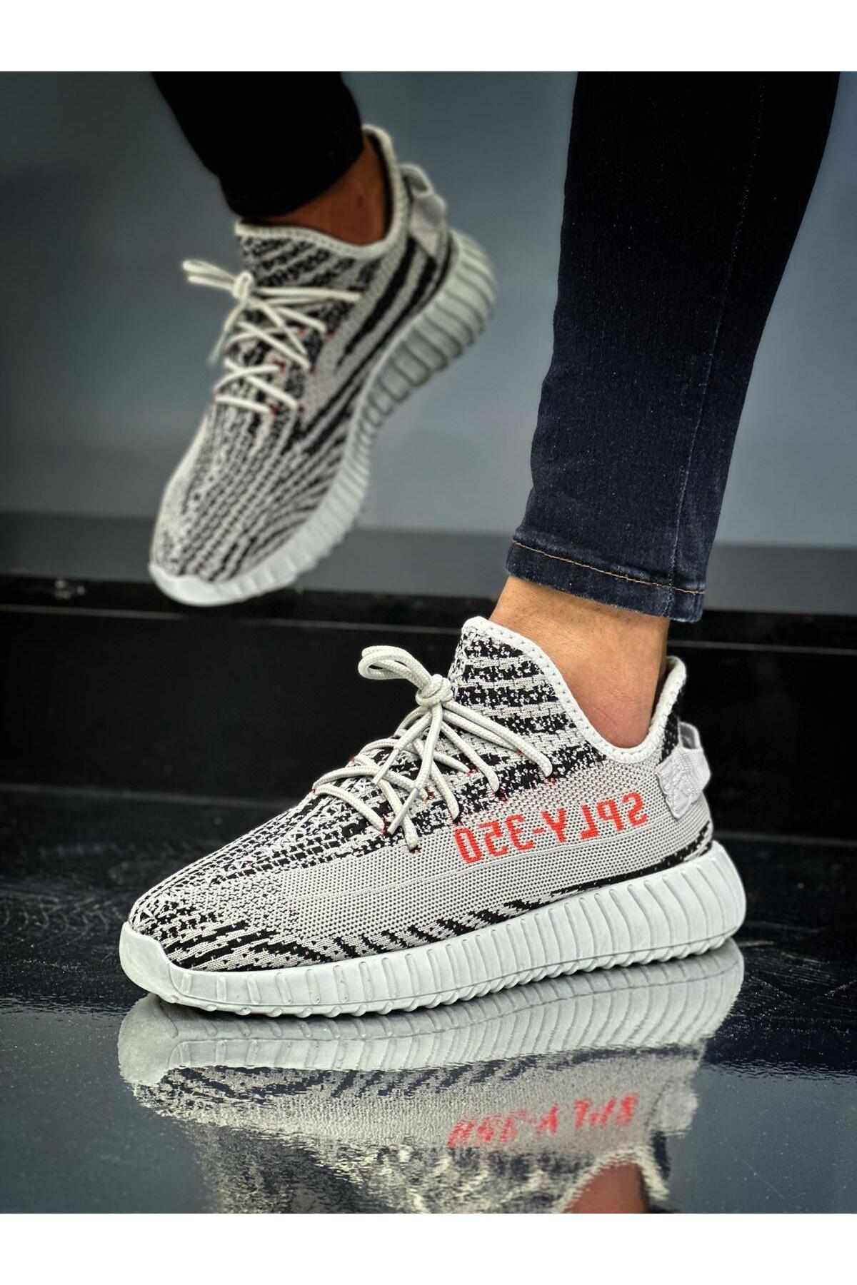 KANTEX Günlük Unisex Gri Siyah Sneaker Nefes Alabilen Hafif Yürüyüş Esnek Spor Ayakkabı037MRD-