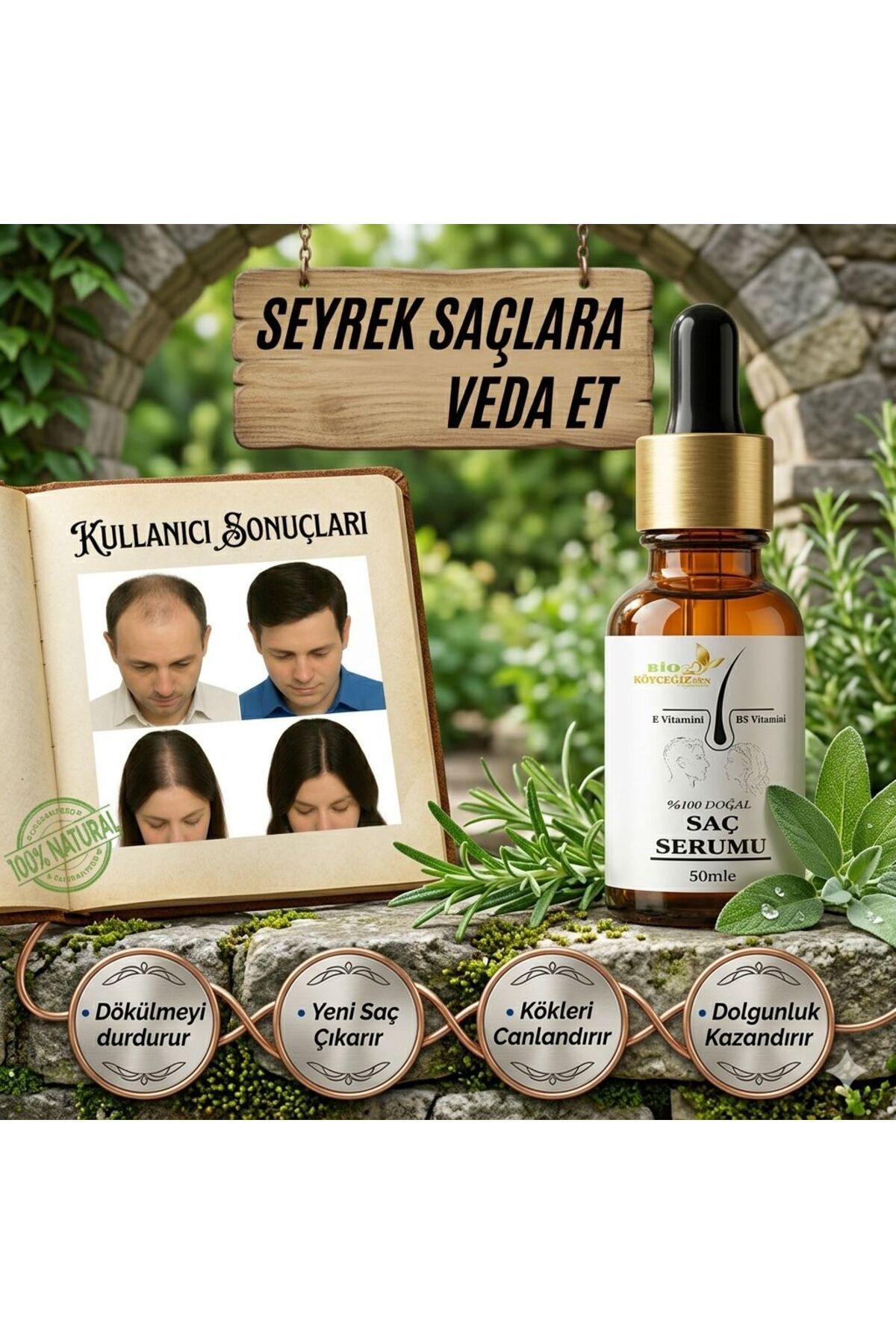 Doğal Saç Serumu | Zencefil & Karanfil Özlü | Dökülme Karşıtı | Kadın & Erkek — 2025-saç-serum — تصویر 3 از 4