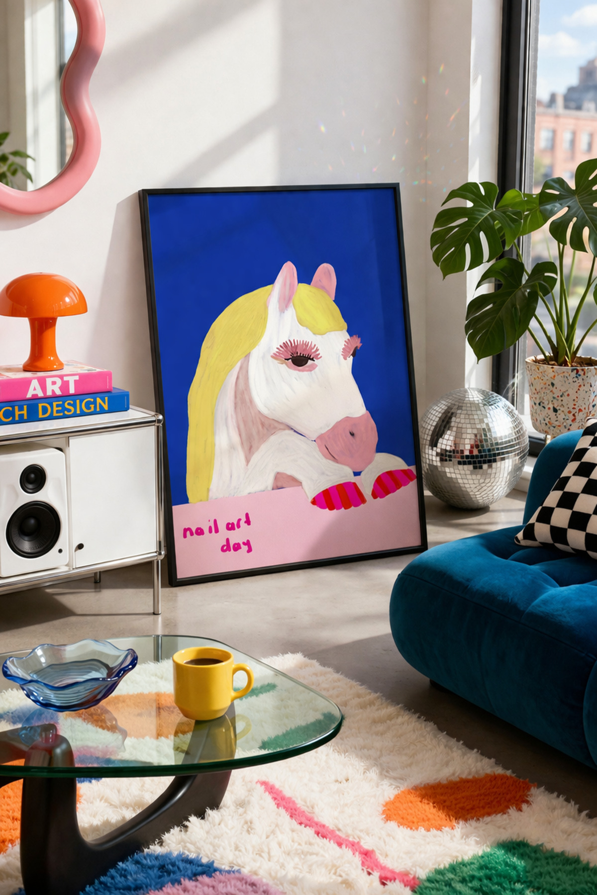 Modern At Poster Pop Art Tablo Renkli Duvar Dekoru Çerçevesiz