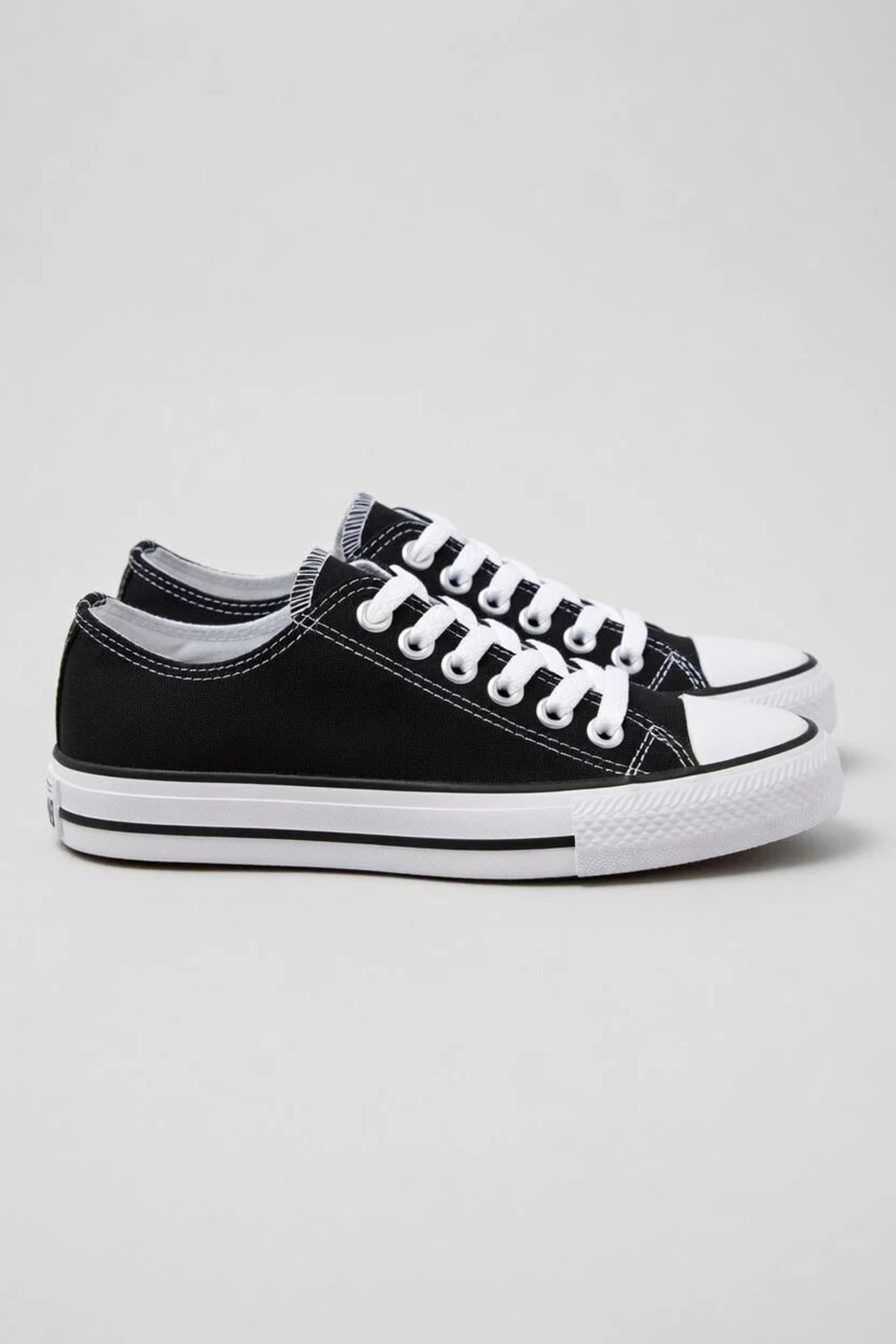 Lideral Unisex Kısa Siyah Sneaker Convers Ayakkabı Günlük Yürüyüş Spor Ayakkabı görsel 4