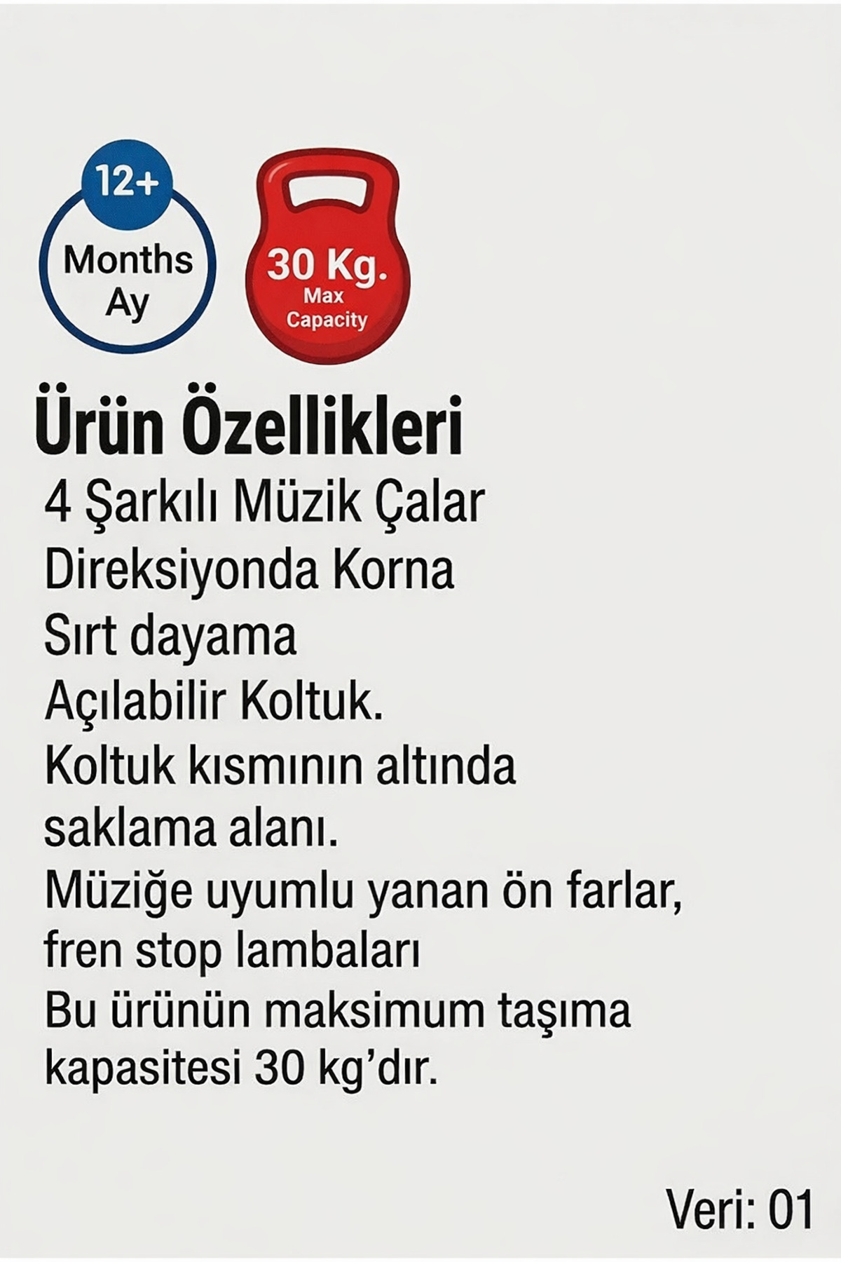 BebeMango Fasty Car Müzikli Bingit Araba – Işıklı, Sesli, Ergonomik Tasarım Çocuk Sürüş Arabası fotoğrafı 5 (önizleme)