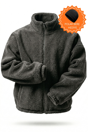 Ghassy Co Erkek Isı Termal İç Dış Sherpa Sonbahar Kış Tam Fermuarlı Peluş Pol...