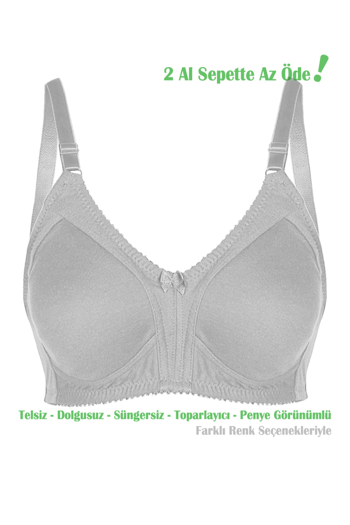 Women's Gray Combed Cotton Wrap Reducer Bra without Lingerie