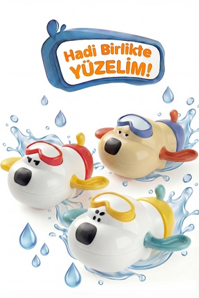 BBSKY Kurmalı Yüzen Köpek Banyo Oyuncağı Küvet Arkadaşı BPA İçermez Eğitici E...
