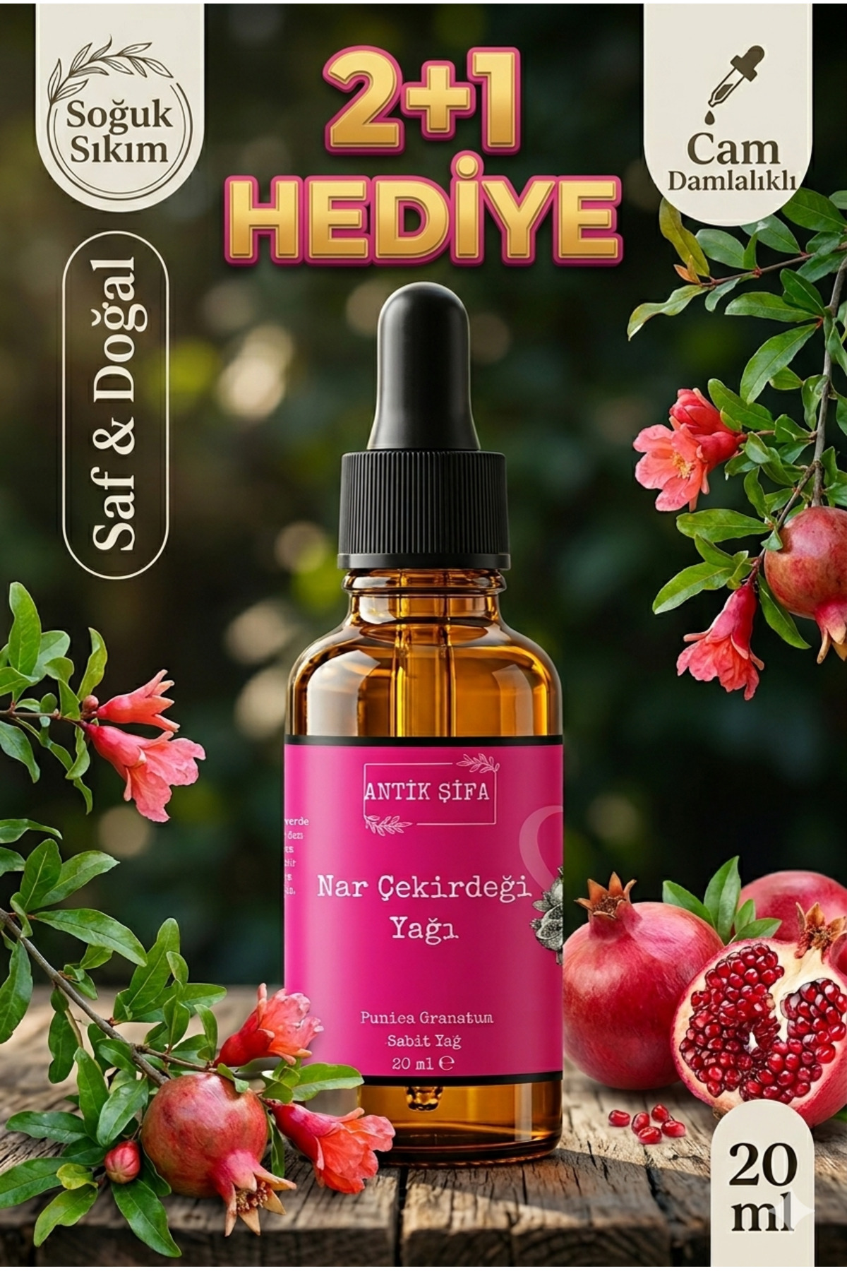Nar Çekirdeği Yağı (20 ML) -%100 Seyreltilmemiş, Doğal Soğuk Sıkım Nar Yağı — narcekirdegi20ml — تصویر 3 از 9