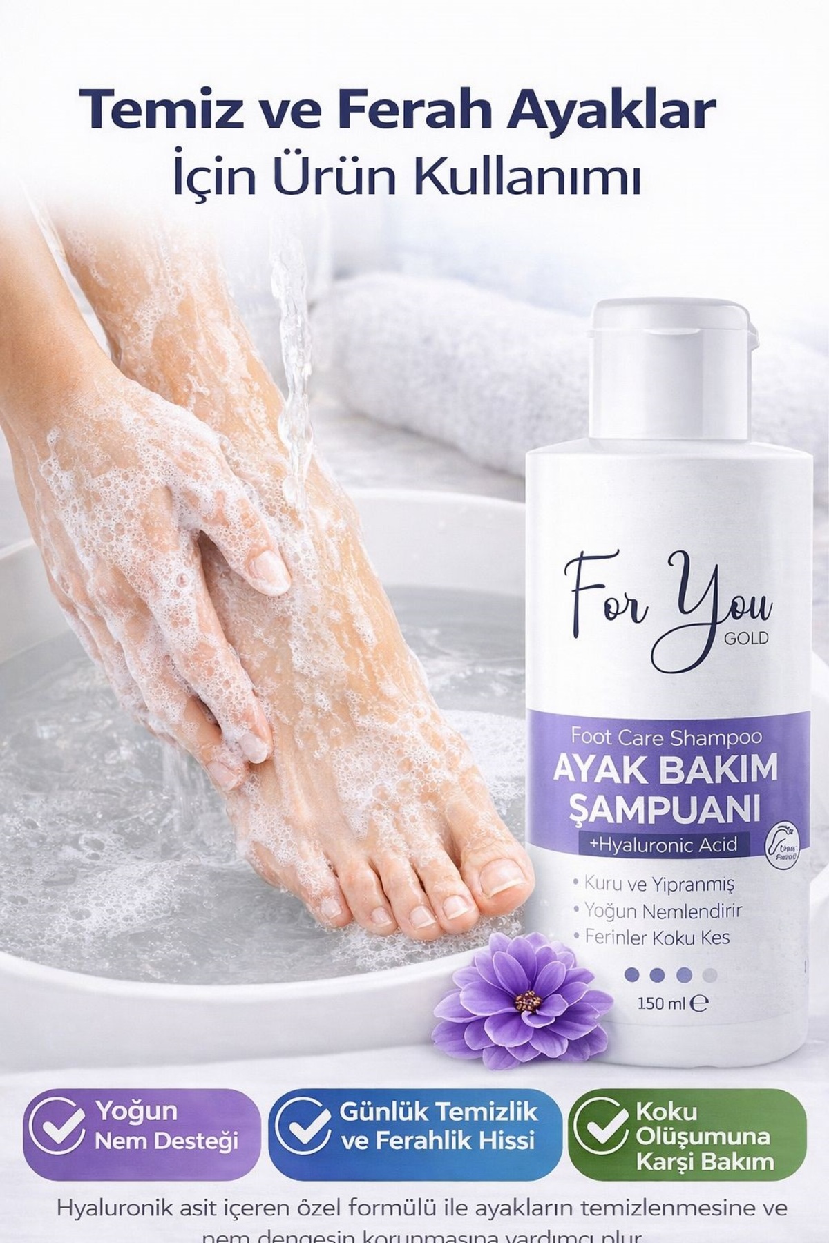 Ayak, El,tırnak Bakımı, Tırnak Mantarı-koku-kaşıntı Önleme Ayak Bakım Şampuanı 150 ml — ayk1 — تصویر 5 از 8