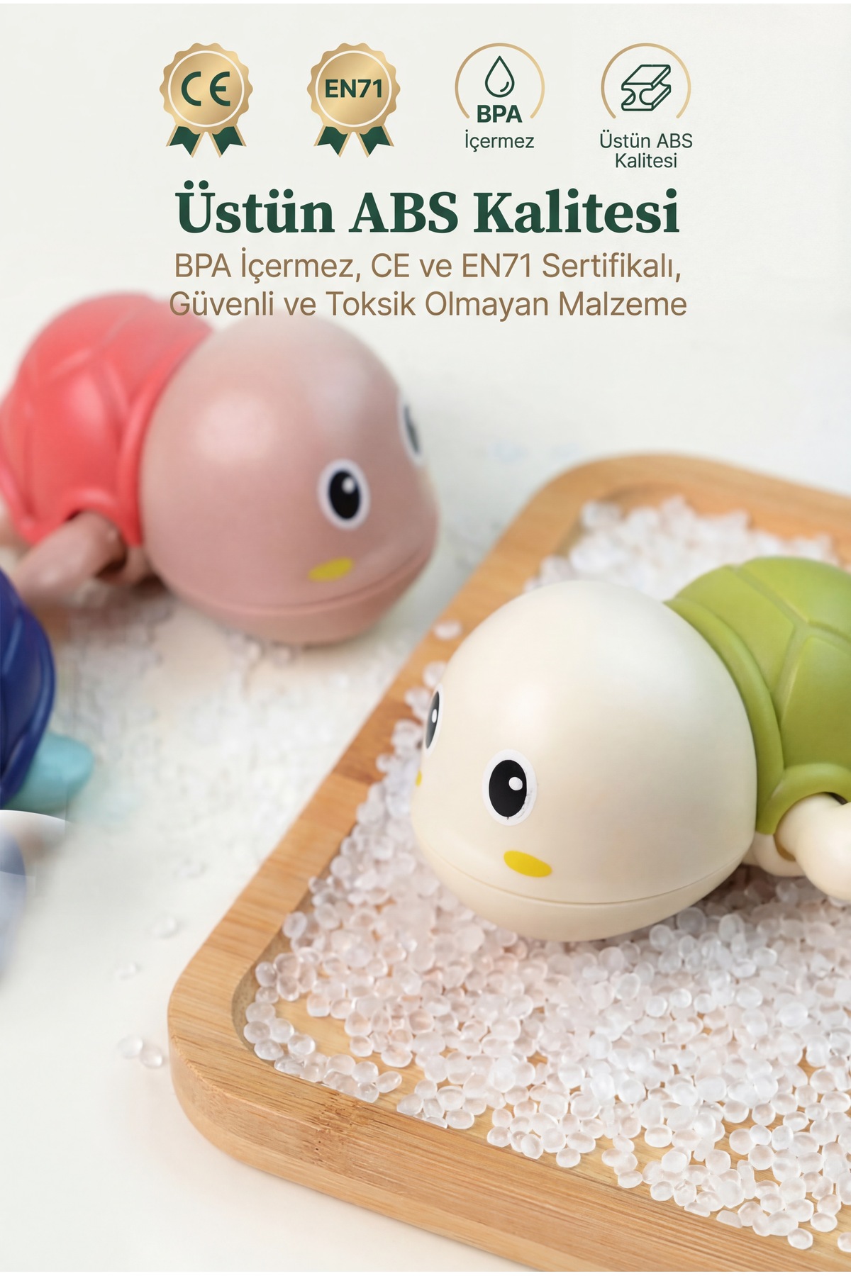 CARA CARO 3'lü Kurmalı Yüzebilen Kaplumbağa Banyo Oyuncak Seti - 18 Ay+ BPA İçermez Bebek Duş Eğlencesi Hediye fotoğrafı 2 (önizleme)