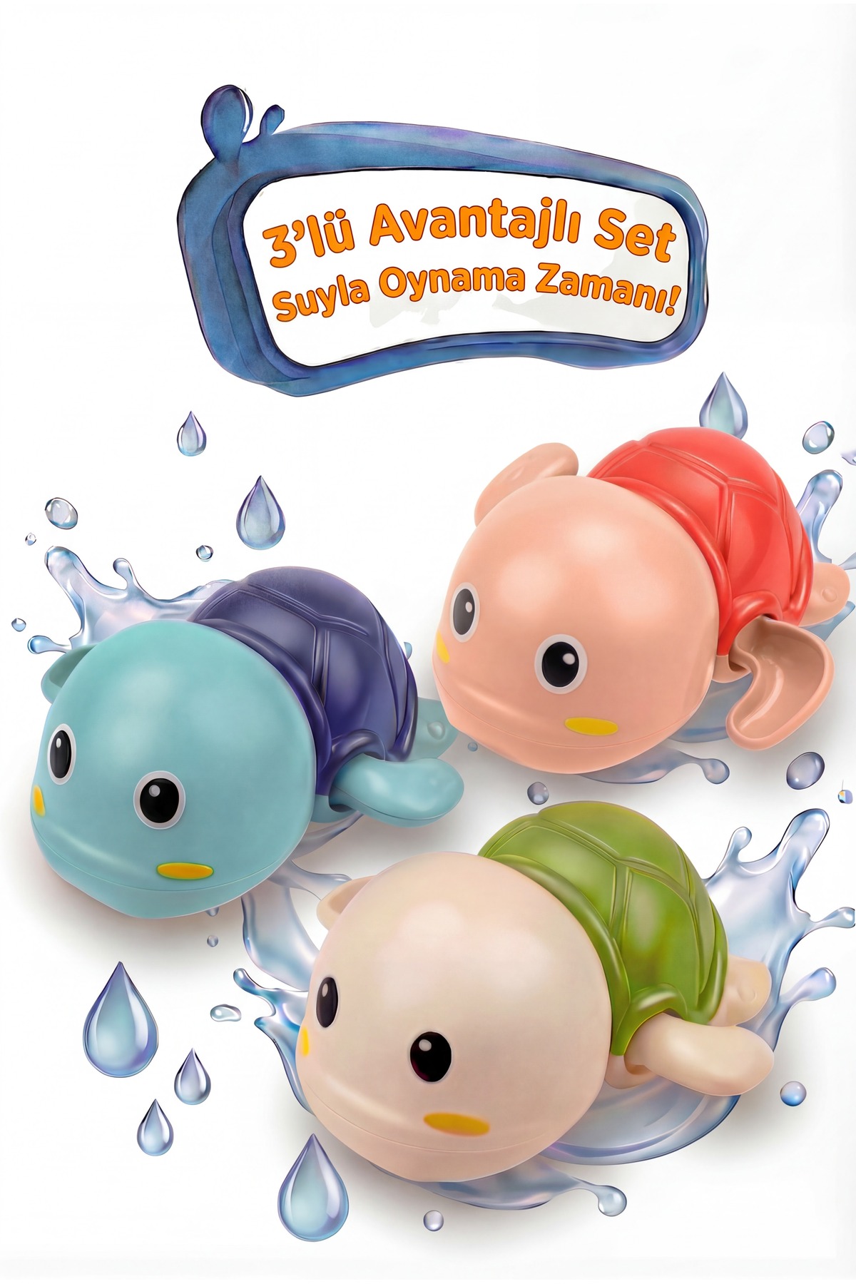 Wind-Up Turtle Baby Bath Toy – Cute Water Floating Game Hand Eye Development Toy