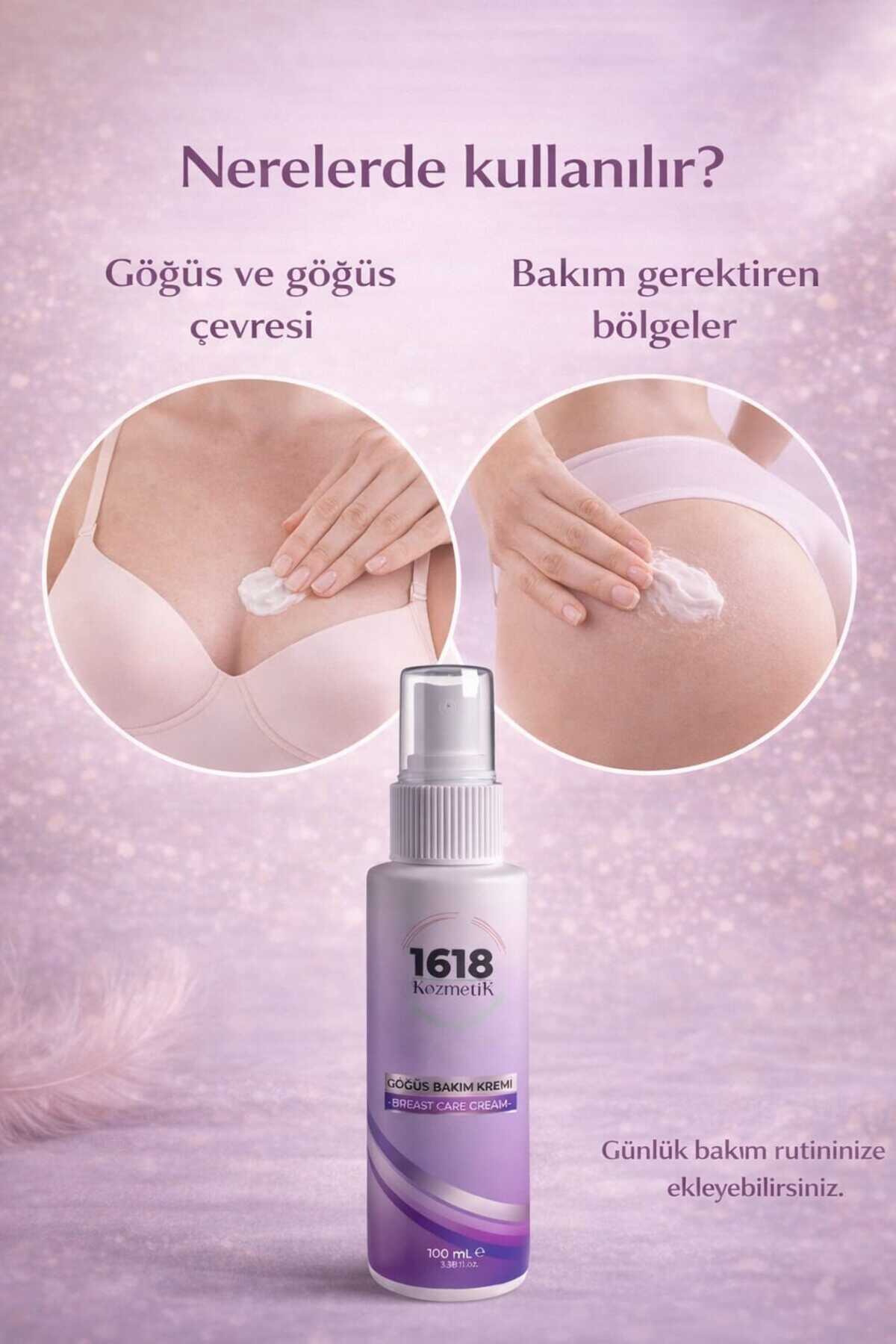 1618 Kozmetik Göğüs Dolgunlaştıcı ve Sarkıklık Giderici Bakım Kremi 100 ML fotoğrafı 5 (önizleme)