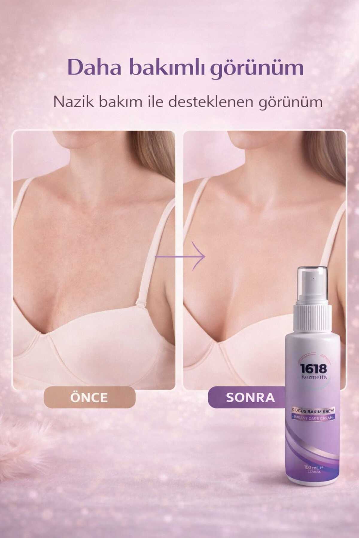 1618 Kozmetik Göğüs Dolgunlaştıcı ve Sarkıklık Giderici Bakım Kremi 100 ML fotoğrafı 3 (önizleme)