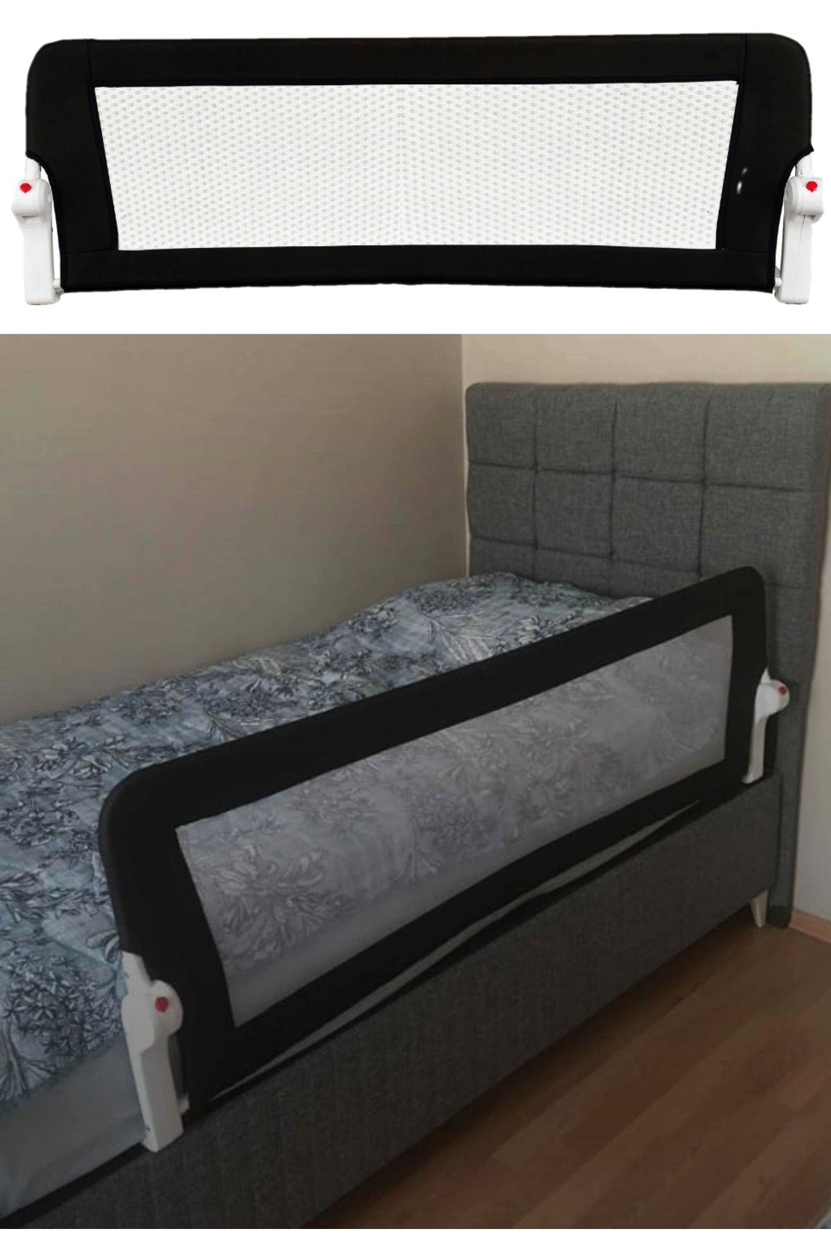 ESY LİNE Bebek Çocuk Koruyucu Yatak Bariyeri Korkuluğu 150x65 cm Katlanır Baza Güvenlik Bariyeri fotoğrafı 5 (önizleme)