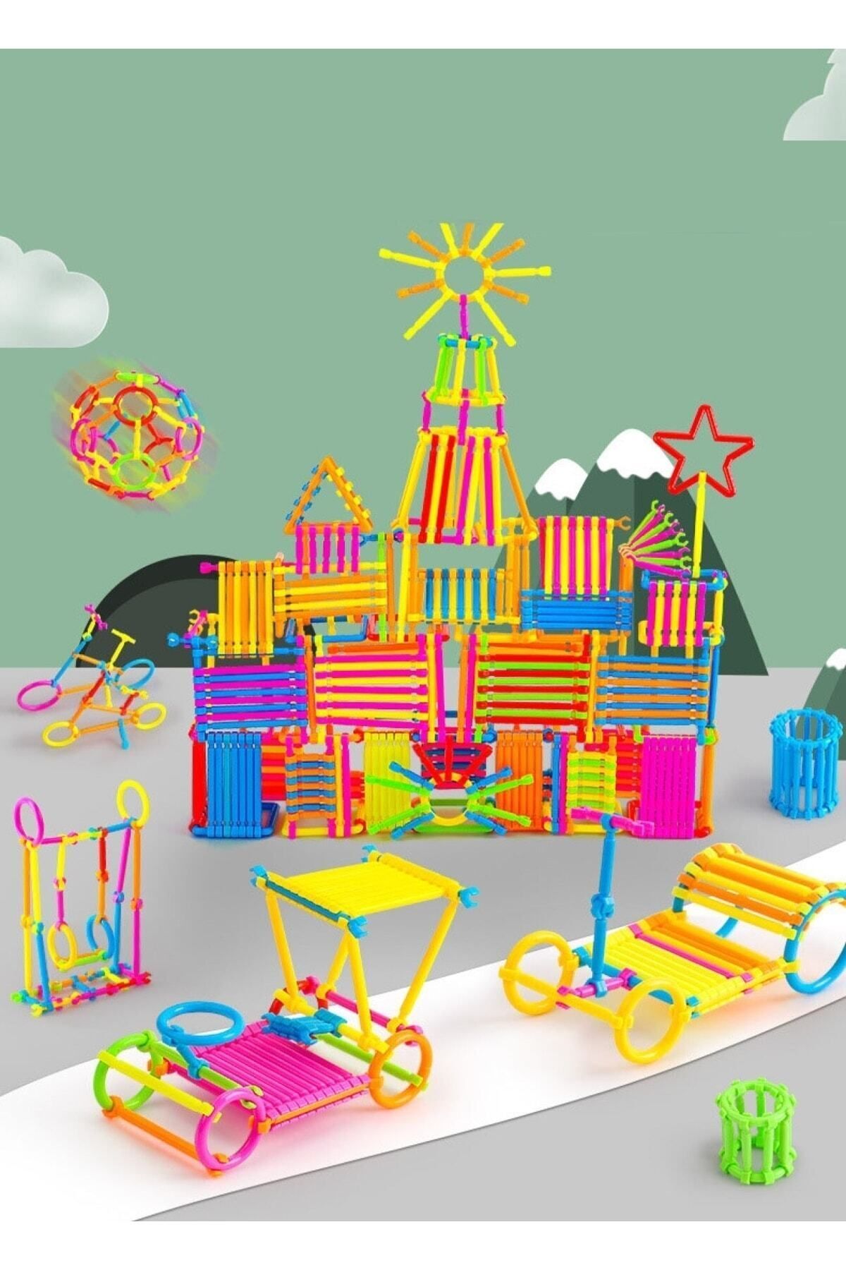 RoseRoi Geometrik Çubuklar 120 Parça Bloklar Yapboz Puzzle Bultak Zeka Renk Algı Gelişim Eğitici Oyuncak fotoğrafı 6 (önizleme)