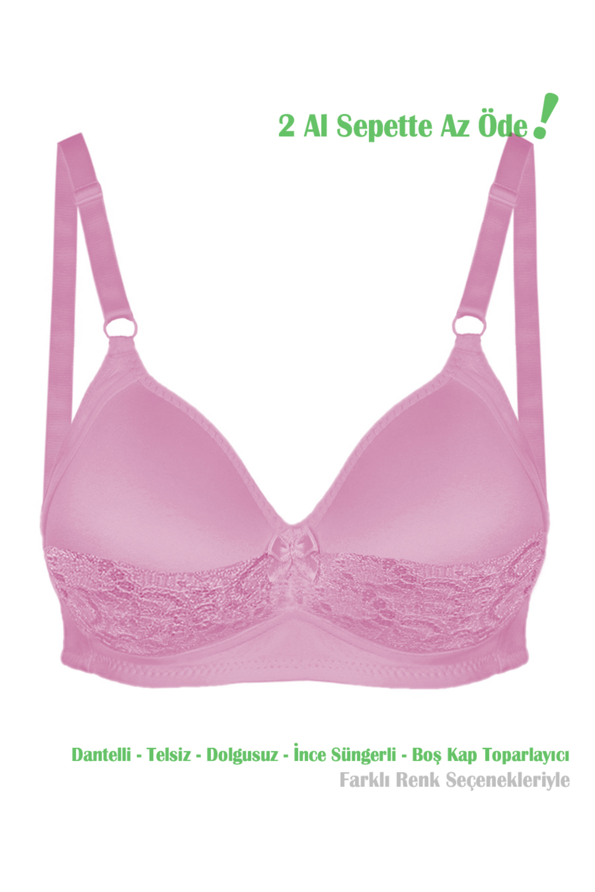 Women's Pink Lace Wrapper Reducer Waistline Blank Cup Bra