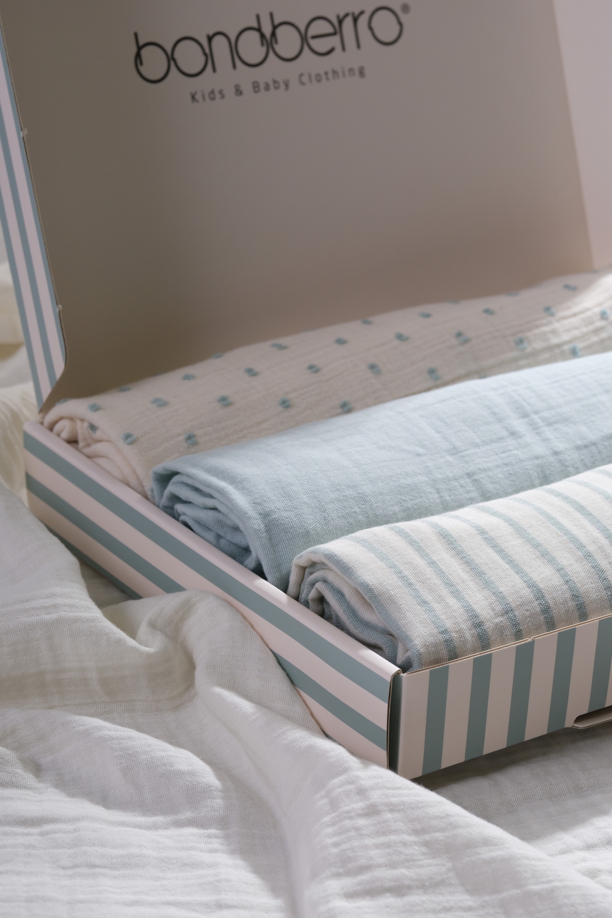Bondberro Özel Kutulu 3 Adet 2 Katlı Müslin Örtü & Battaniye %100 Pamuklu Xl Boy 100 X 85 Cm ( Mint ) fotoğrafı 3 (önizleme)