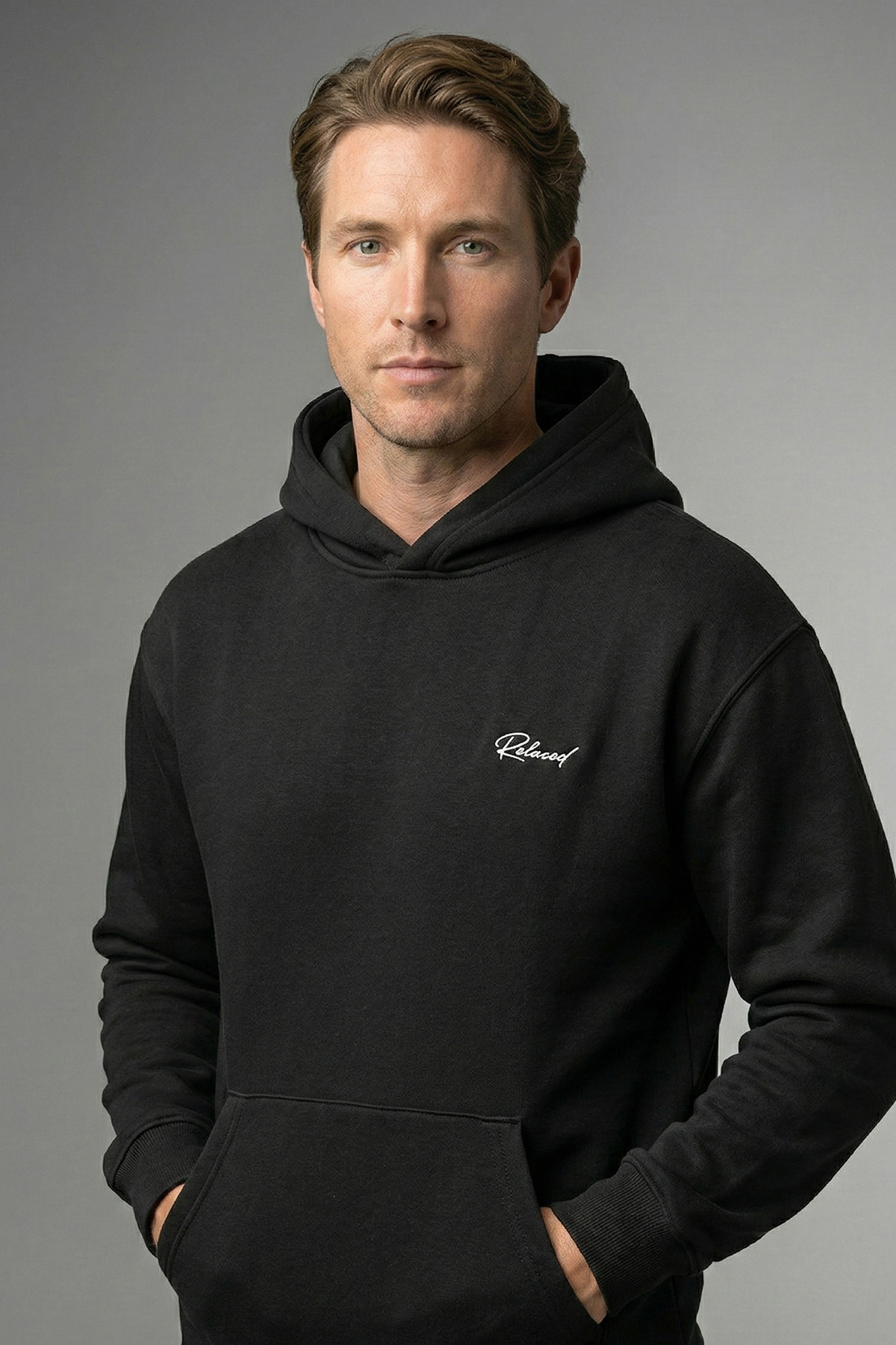 Yetişkin Erkek Hoodie — مشکی RLD0003 — تصویر 4 از 5