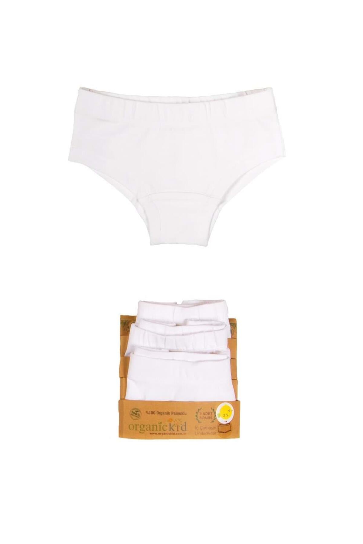 OrganicKid Basic Kız Çocuk Beyaz İç Çamaşır Seti 3'lü fotoğrafı 3 (önizleme)