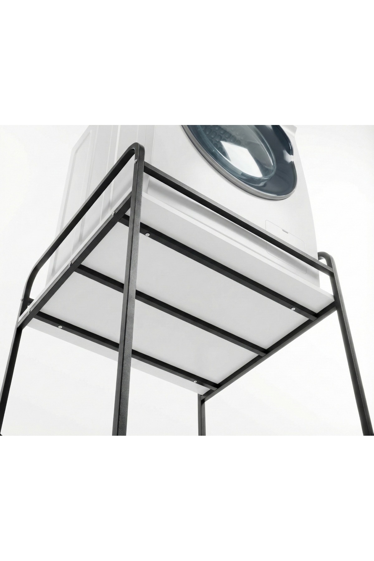Goldfalez Çamaşır Makinesi Rafı Metal Siyah 66 cm görsel 3