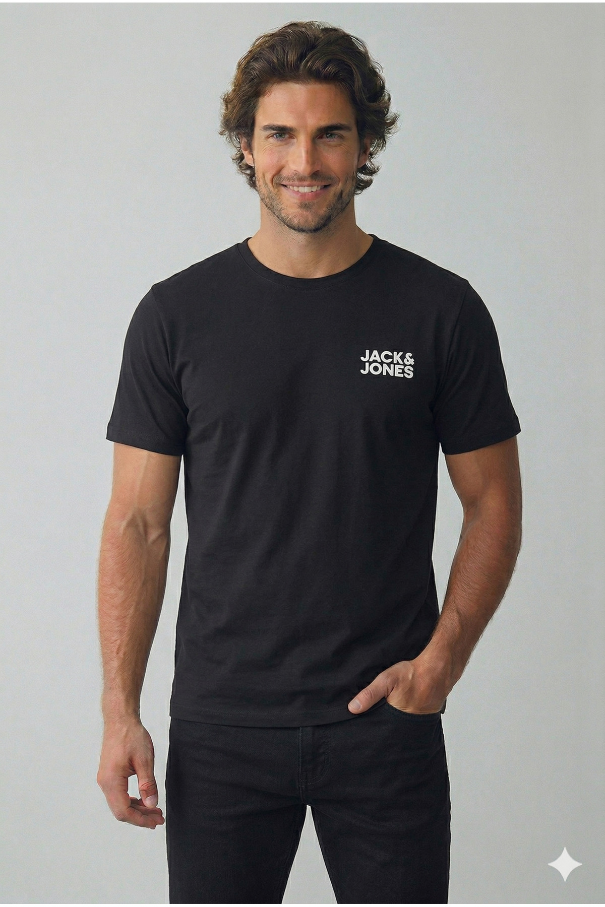 تی‌شرت آستین کوتاه یقه گرد طرح لوگو مردانه Corp جک اند جونز تی شرت Jack & Jones