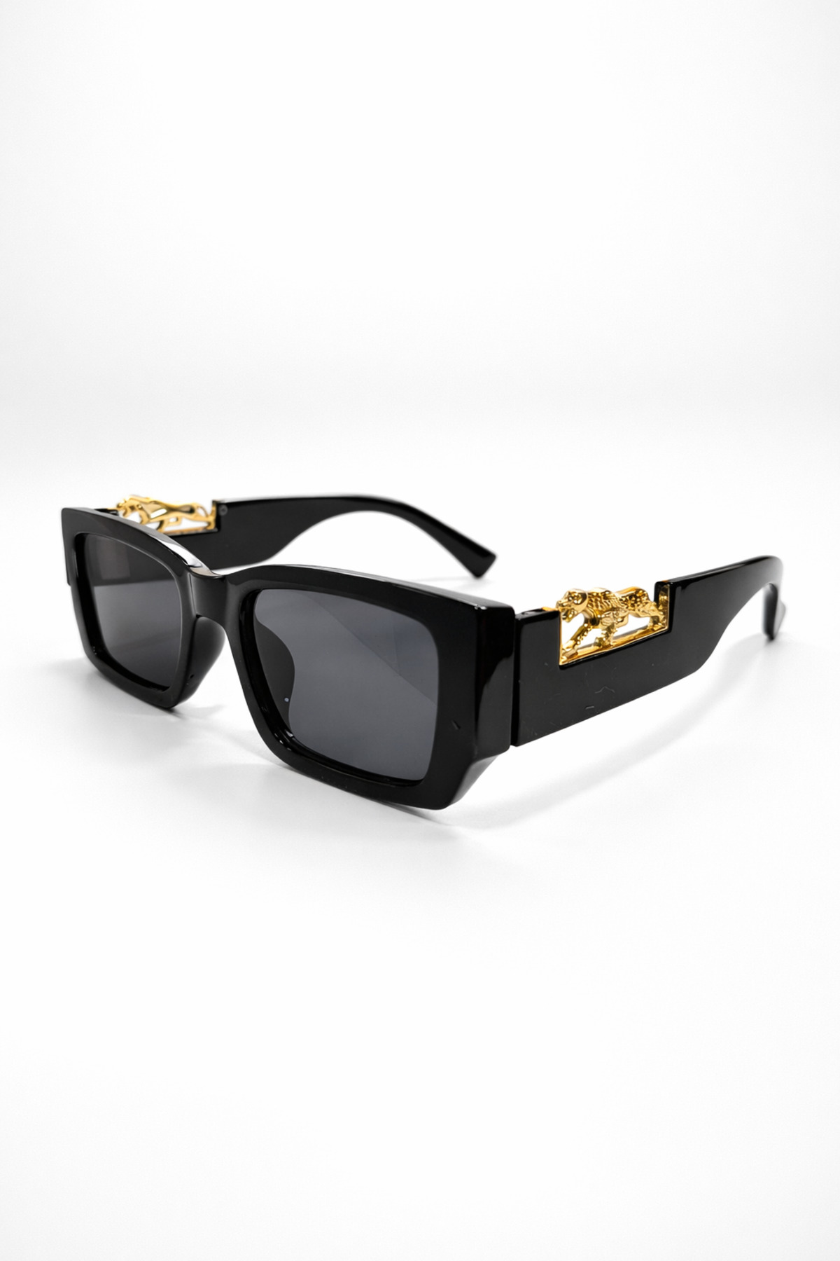 Chunky Frame Sezzs Unisex Siyah Kare Çerçeve Vintage Uv400 Güneş Gözlüğü görsel 3