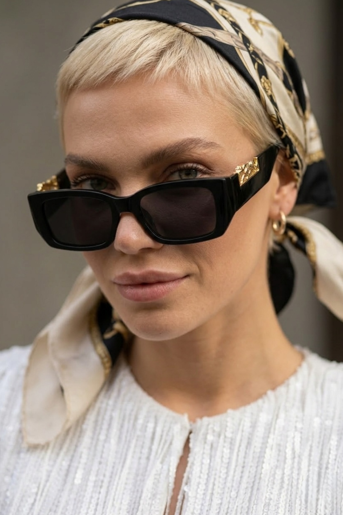 Chunky Frame Sezzs Unisex Siyah Kare Çerçeve Vintage Uv400 Güneş Gözlüğü görsel 2