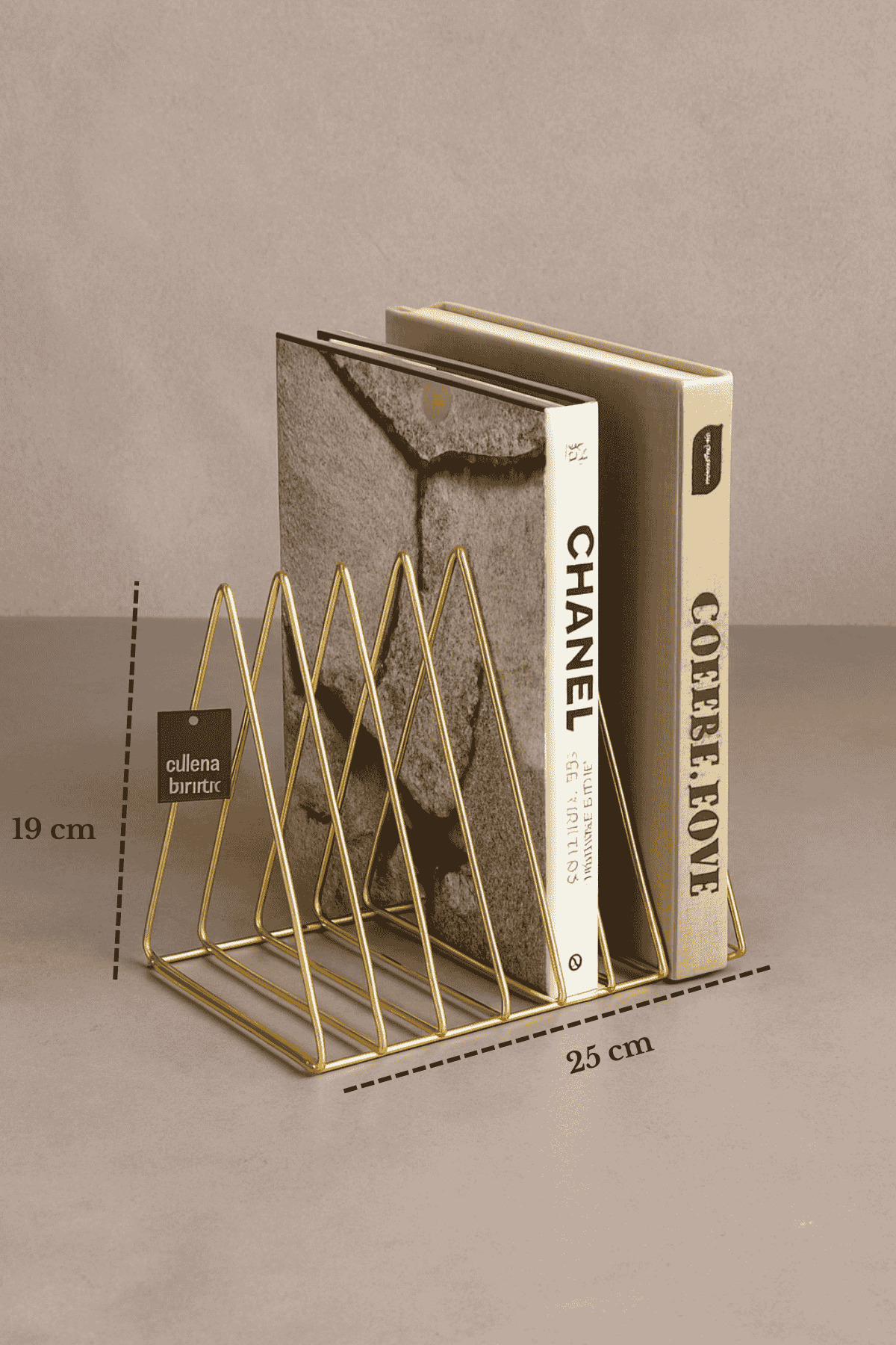 Matte Gold Desk Top Book Organizer Office Living Room Organizer