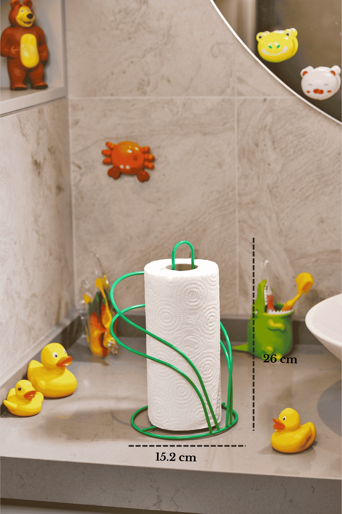 Yılbaşı Yeşil Kuğu Kağıt Havluluk Rulo Havluluk Peçetelik Mutfak Banyo Paslanmaz Metal