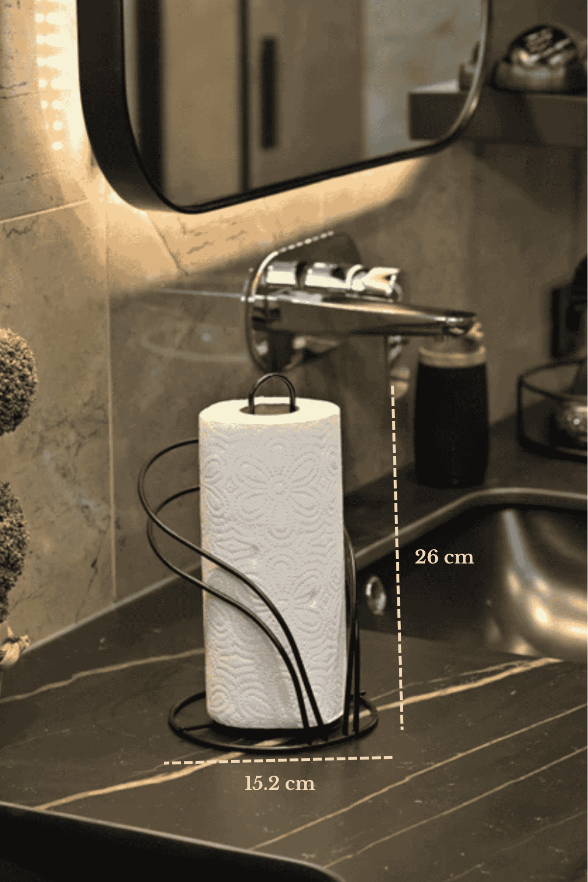 Siyah Kuğu Kağıt Havluluk Rulo Havluluk Peçetelik Mutfak Banyo Paslanmaz Metal