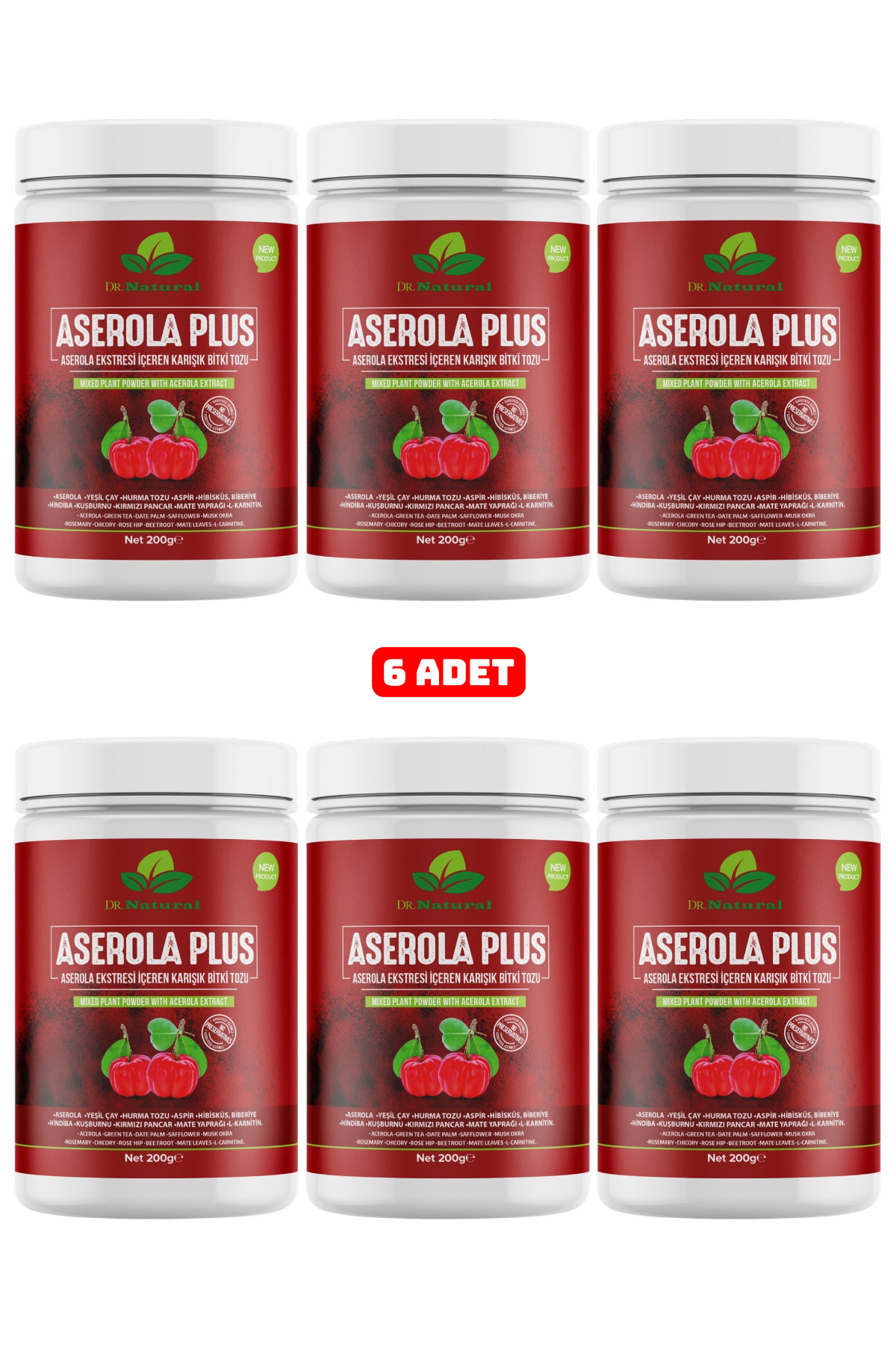 アリガ糖 DRNATURAL 6 Adet Aserola Plus Acerola Ekstresi Içeren Karışık