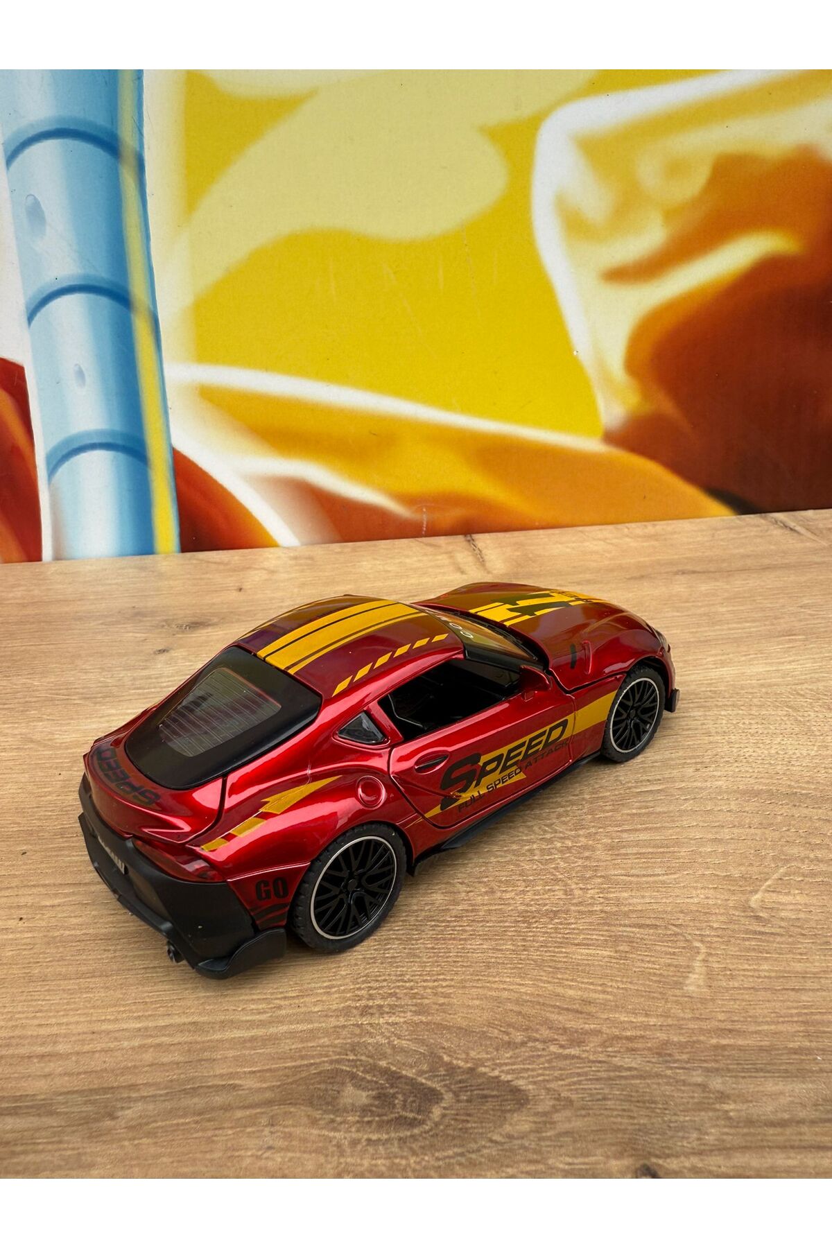 scntoys Metal Oyuncak Araba Toyota Supra Çek Bırak Model Araba Diecast Araba Supra Araba fotoğrafı 2 (önizleme)