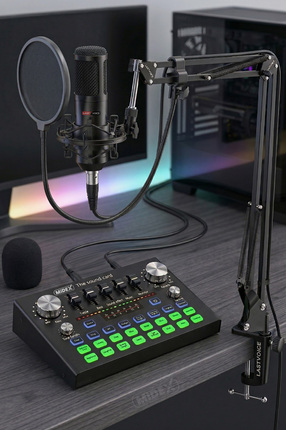 Lastvoice Bm800 Live Plus Set Efektli Ses Kartı Mikrofon Stand Kayıt Canlı Ya...