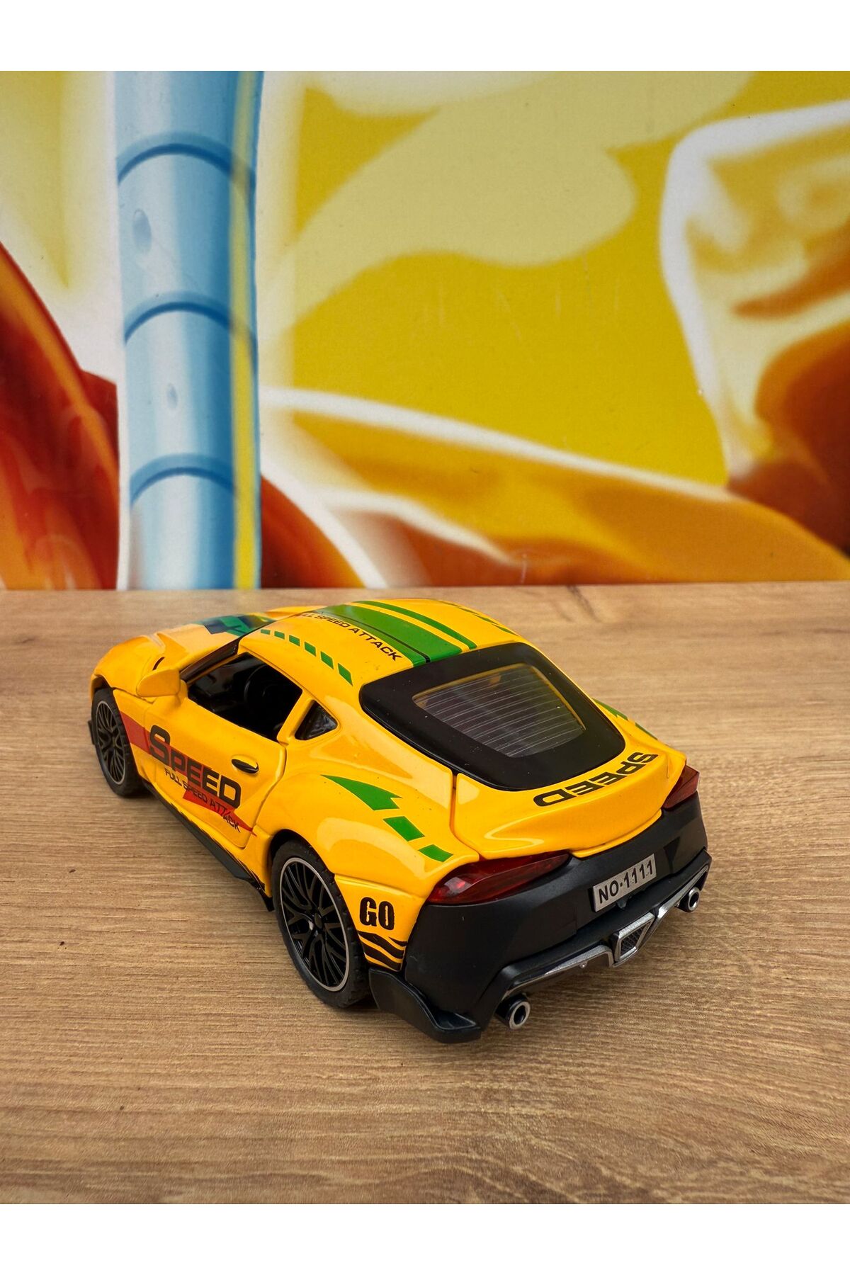 scntoys Metal Oyuncak Araba Toyota Supra Çek Bırak Model Araba Diecast Araba Sarı Toyota Supra fotoğrafı 5 (önizleme)