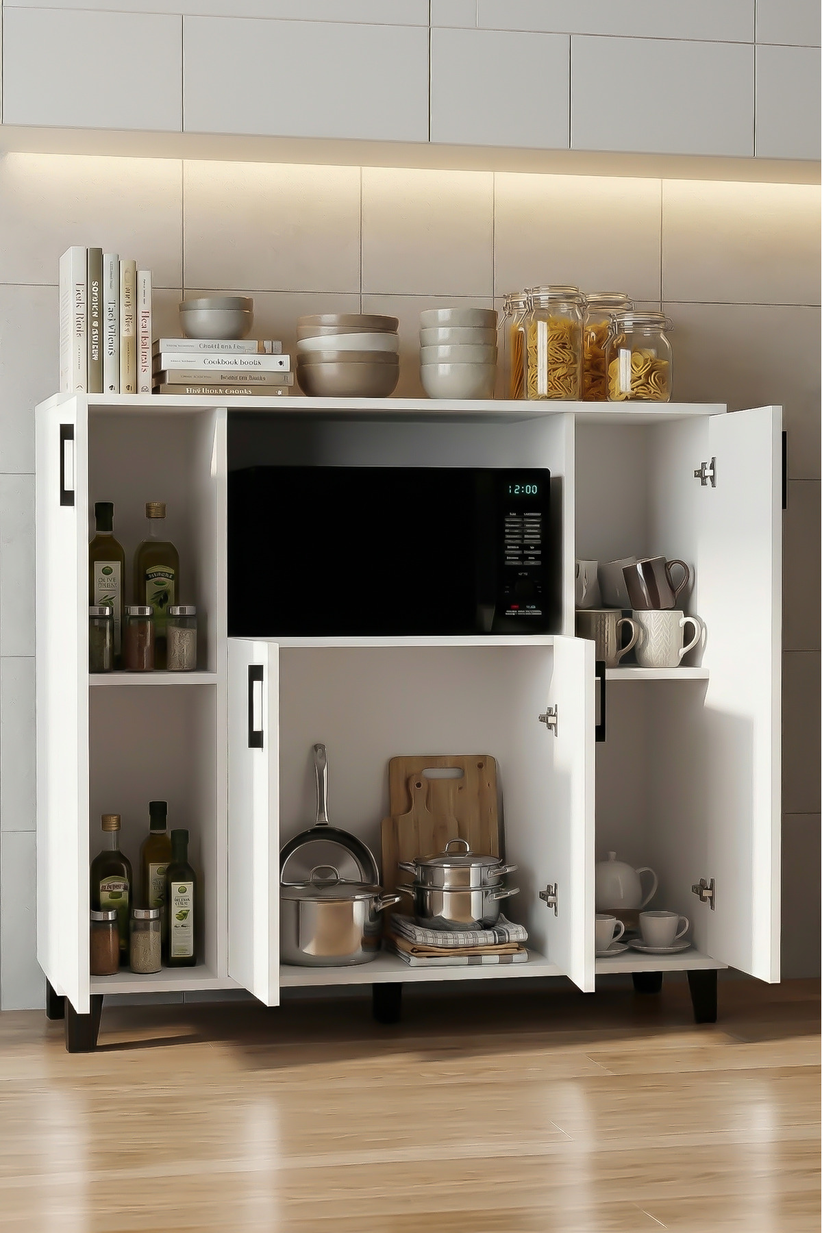Goldfalez Mikrodalga Dolabı Beyaz 120 cm görsel 4