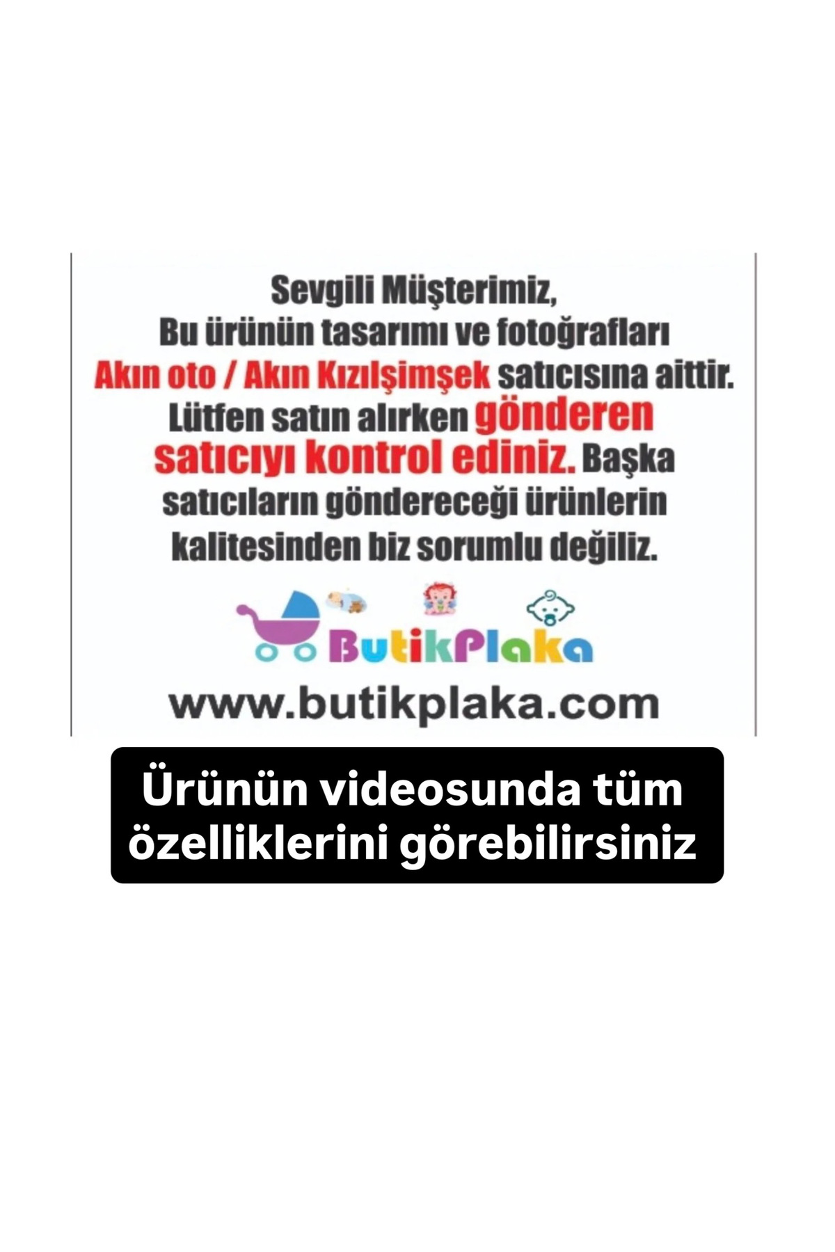 BUTİKPLAKA Akın Otomotiv/dikkat Arabada Bebek Var/pleksi Ikaz Levhası 15x15 Cm/yıldız Model fotoğrafı 4 (önizleme)