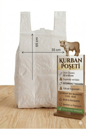 hopsepete Ekstra Kalın Sızdırmaz Kurban Poşeti 35x65 cm - Yük Taşıma Kapasite...