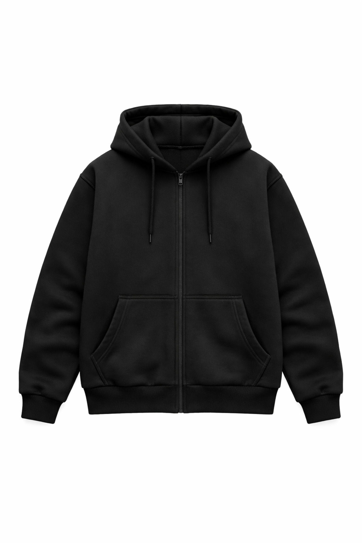 CLIPMAN  Erkek Slim Fit Örgü 3 İplik Fermuarlı Polar Hırka Siyah
