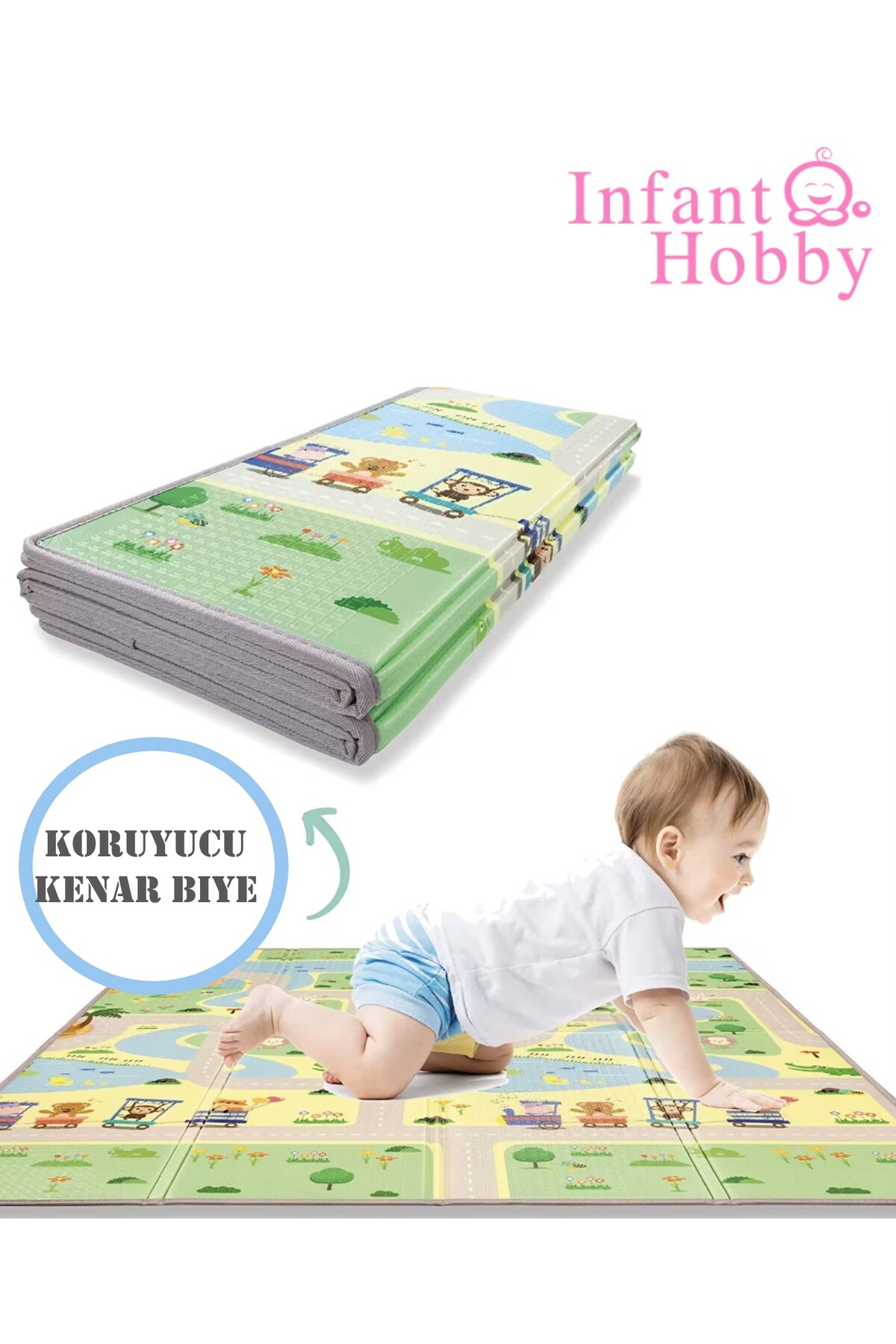 İnfant Hobby Best Friends Premium Katlanabilir Oyun Matı Oyun Halısı (ÖZEL KORUYUCU KENAR BİYE) fotoğrafı 7 (önizleme)