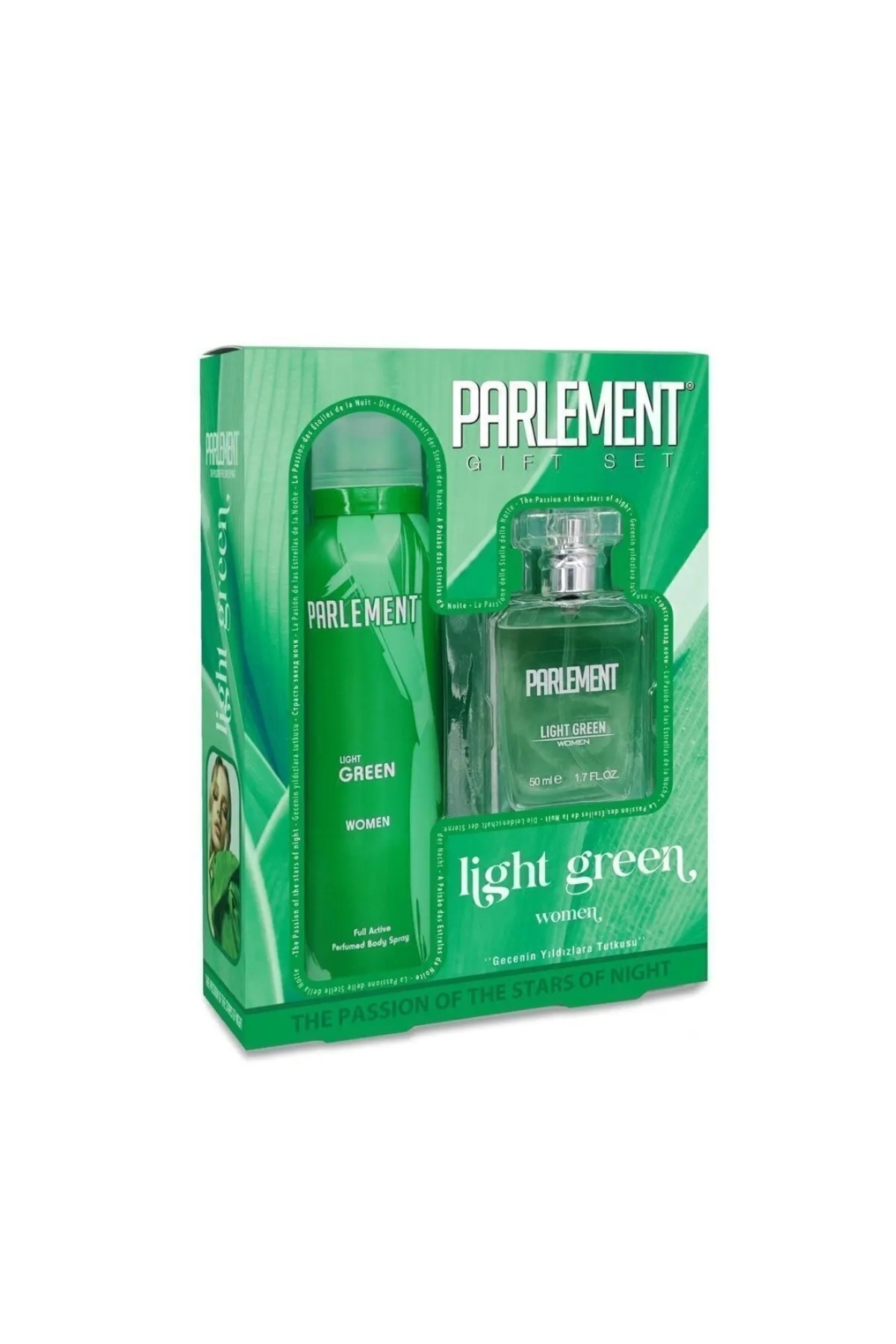 Light Green Kadın Parfüm Hediye Seti - 50 ml Parfüm + 150 ml Deodorant - Ferah ve Kalıcı Koku — سفید PARLLIGHT — تصویر 2 از 2
